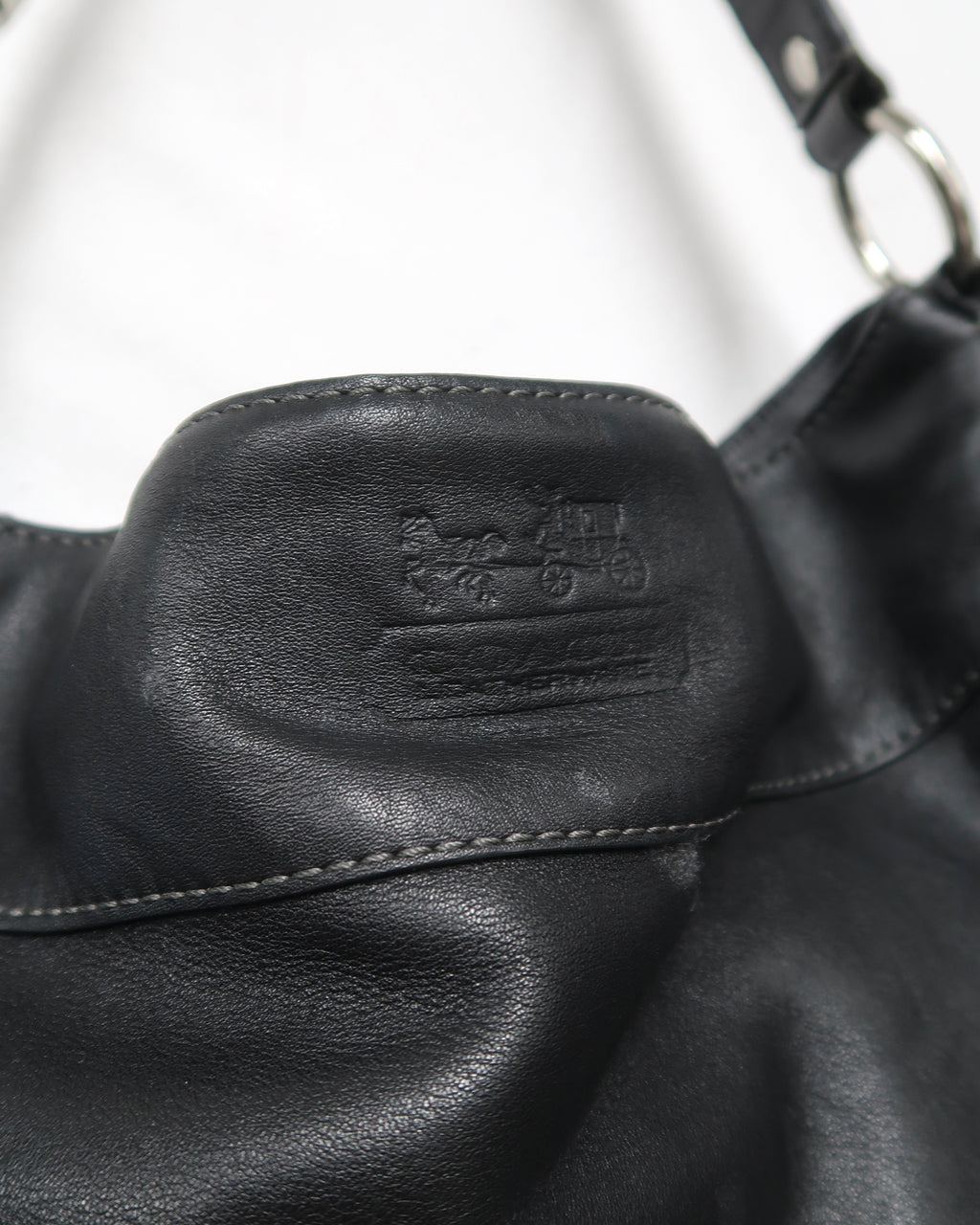 Black Leather Coach Hobo Shoulder Bag