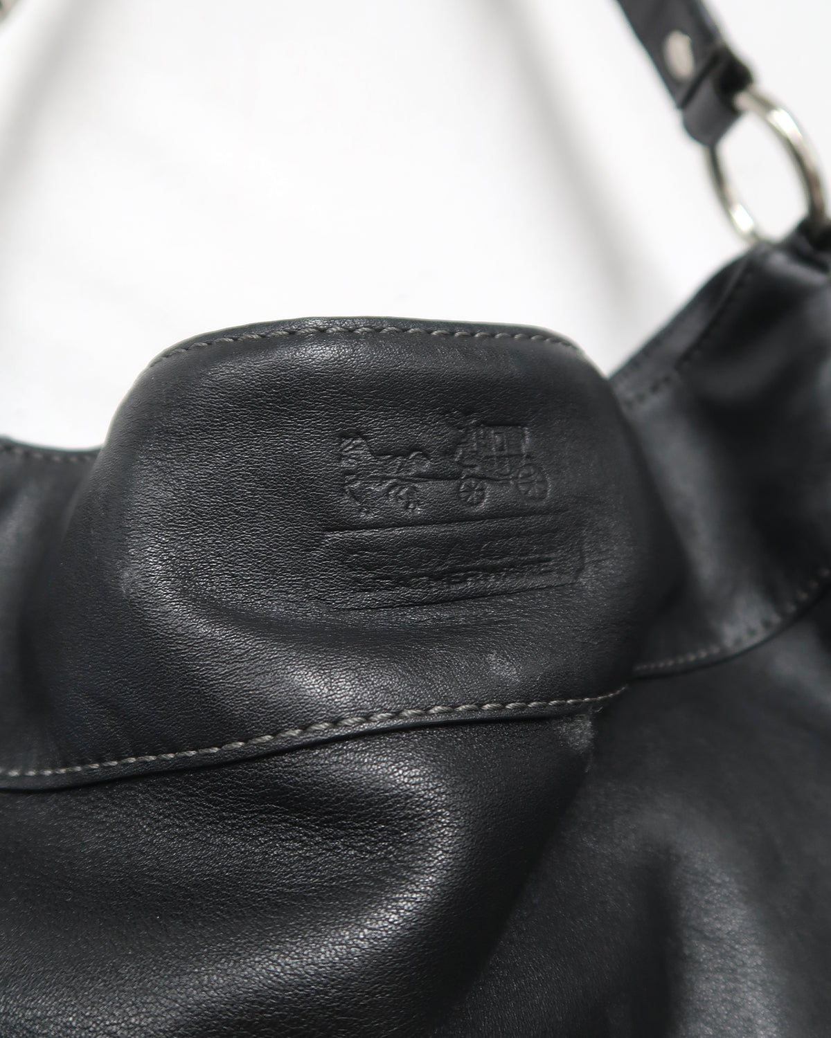 Black Leather Coach Hobo Shoulder Bag
