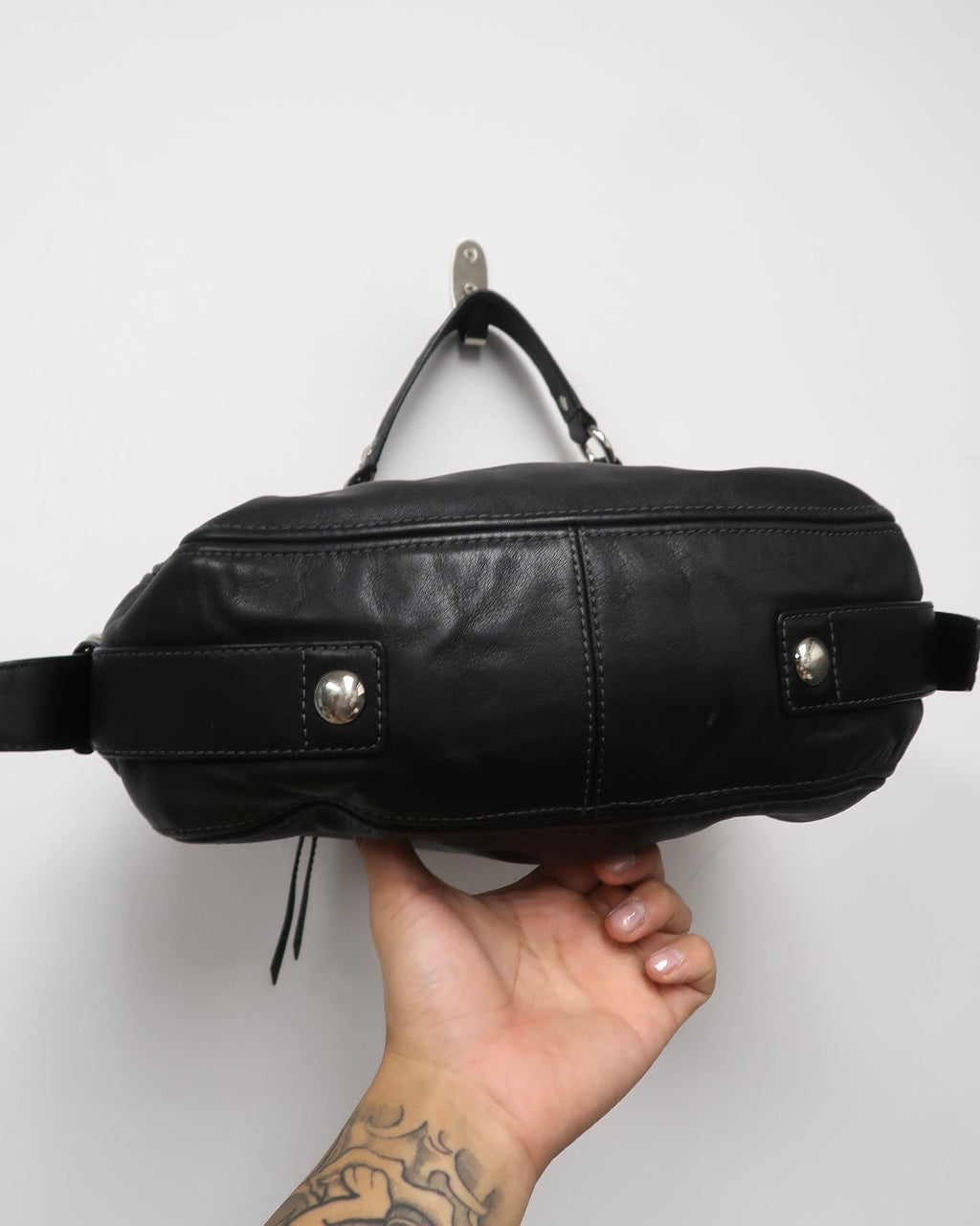 Black Leather Coach Hobo Shoulder Bag