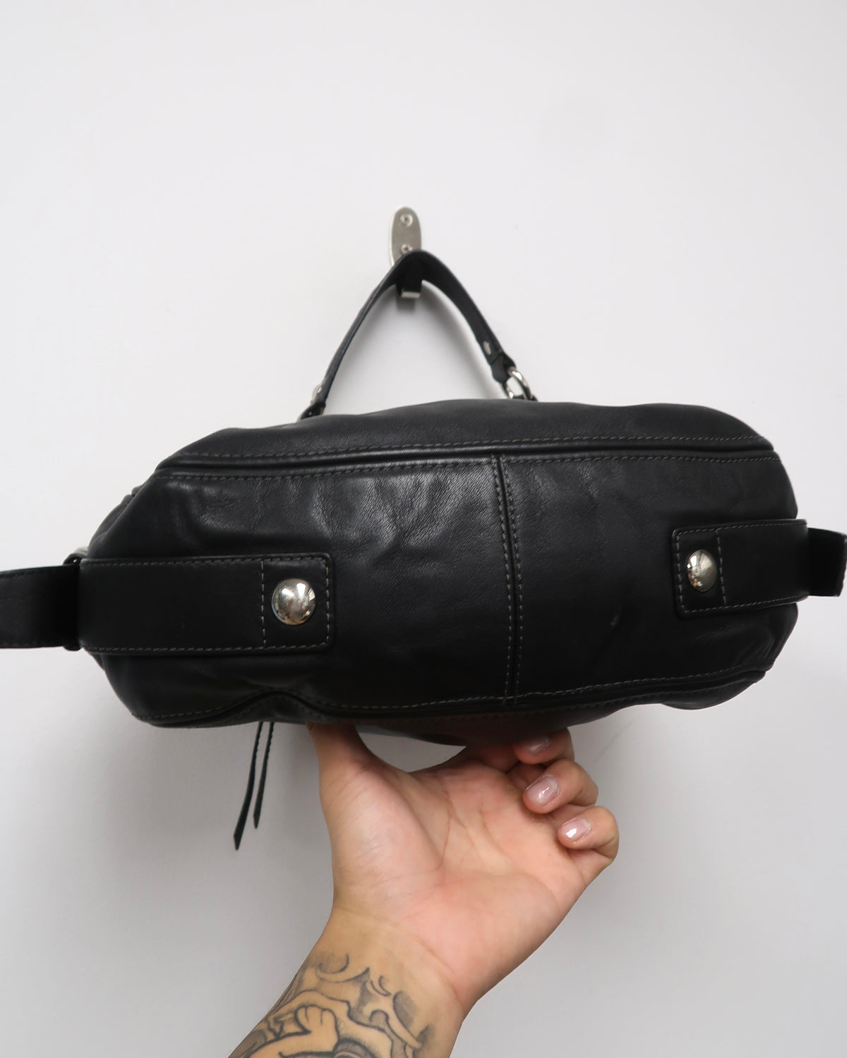 Black Leather Coach Hobo Shoulder Bag