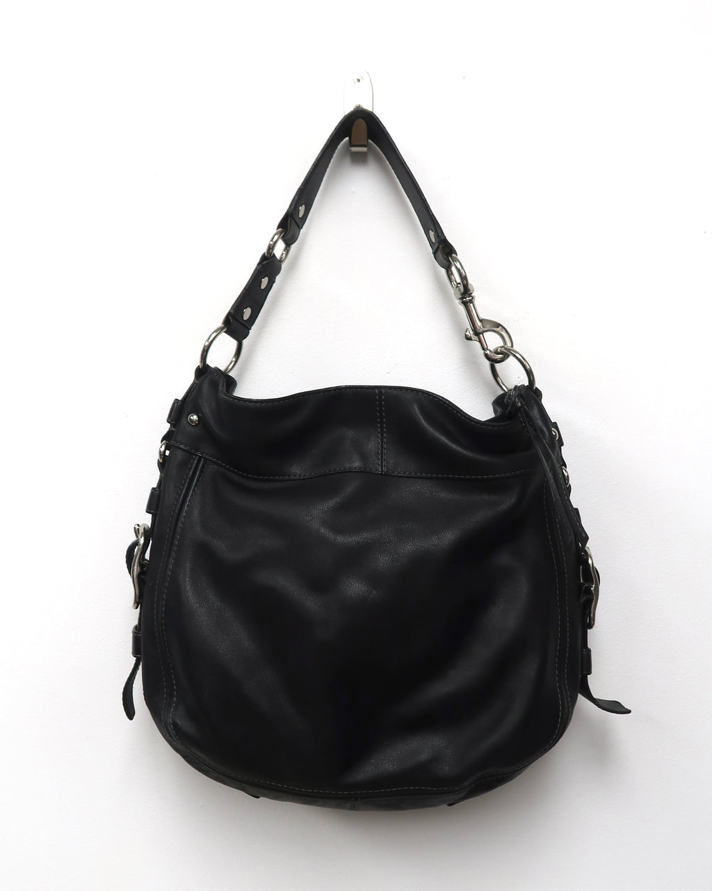 Black Leather Coach Hobo Shoulder Bag
