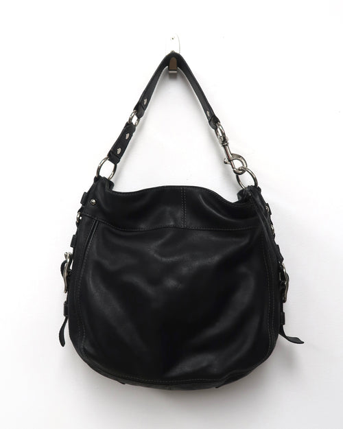 Black Leather Coach Hobo Shoulder Bag
