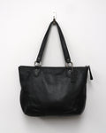 Black Pebbled Leather Coach Shoulder Bag