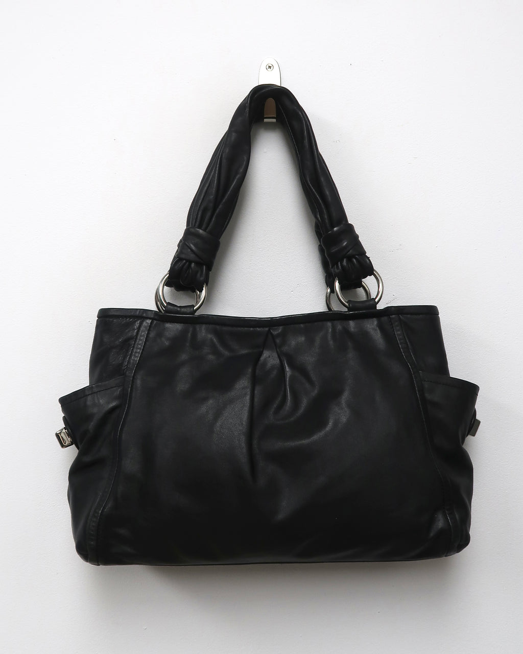 Black Leather Coach Shoulder Bag