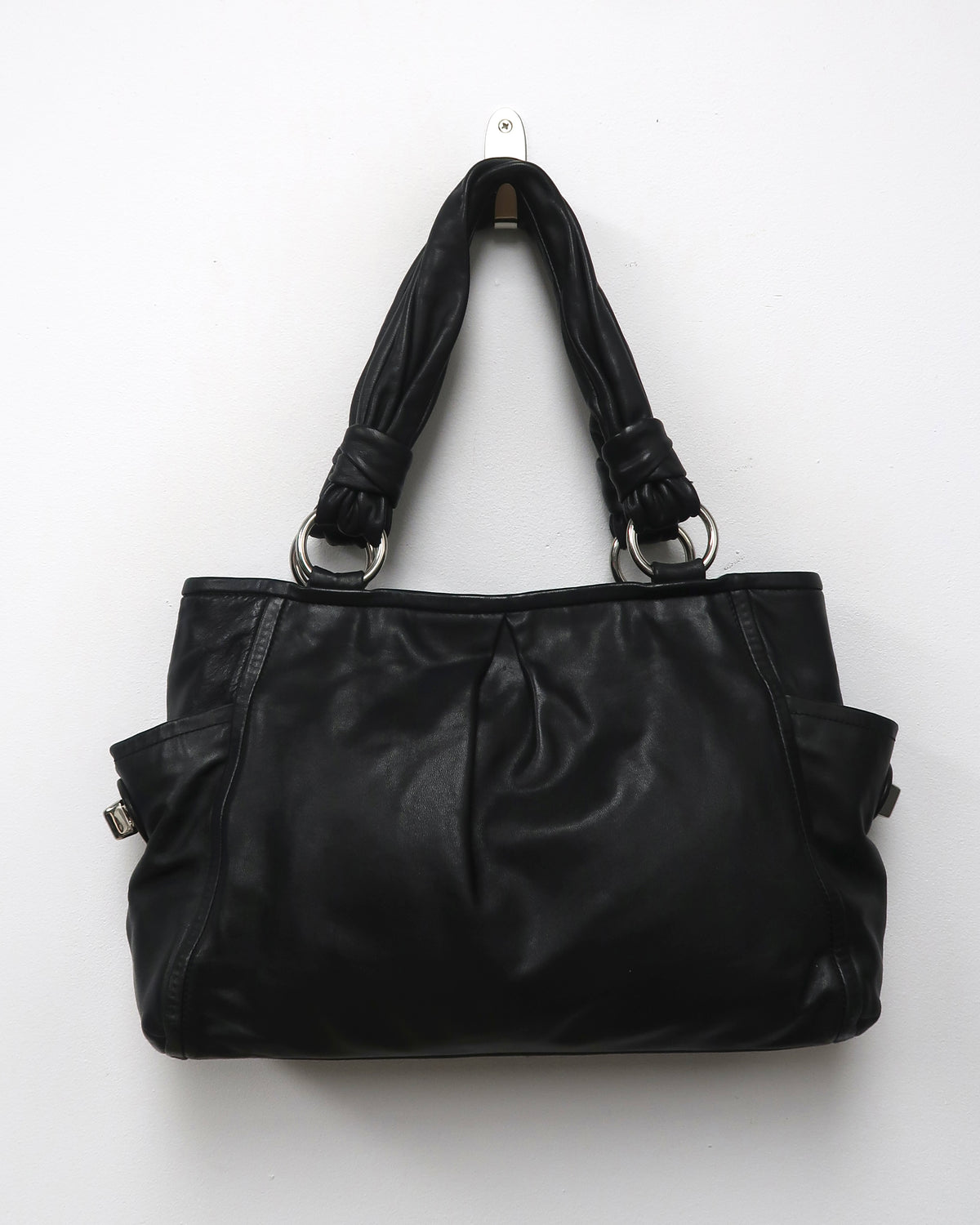 Black Leather Coach Shoulder Bag