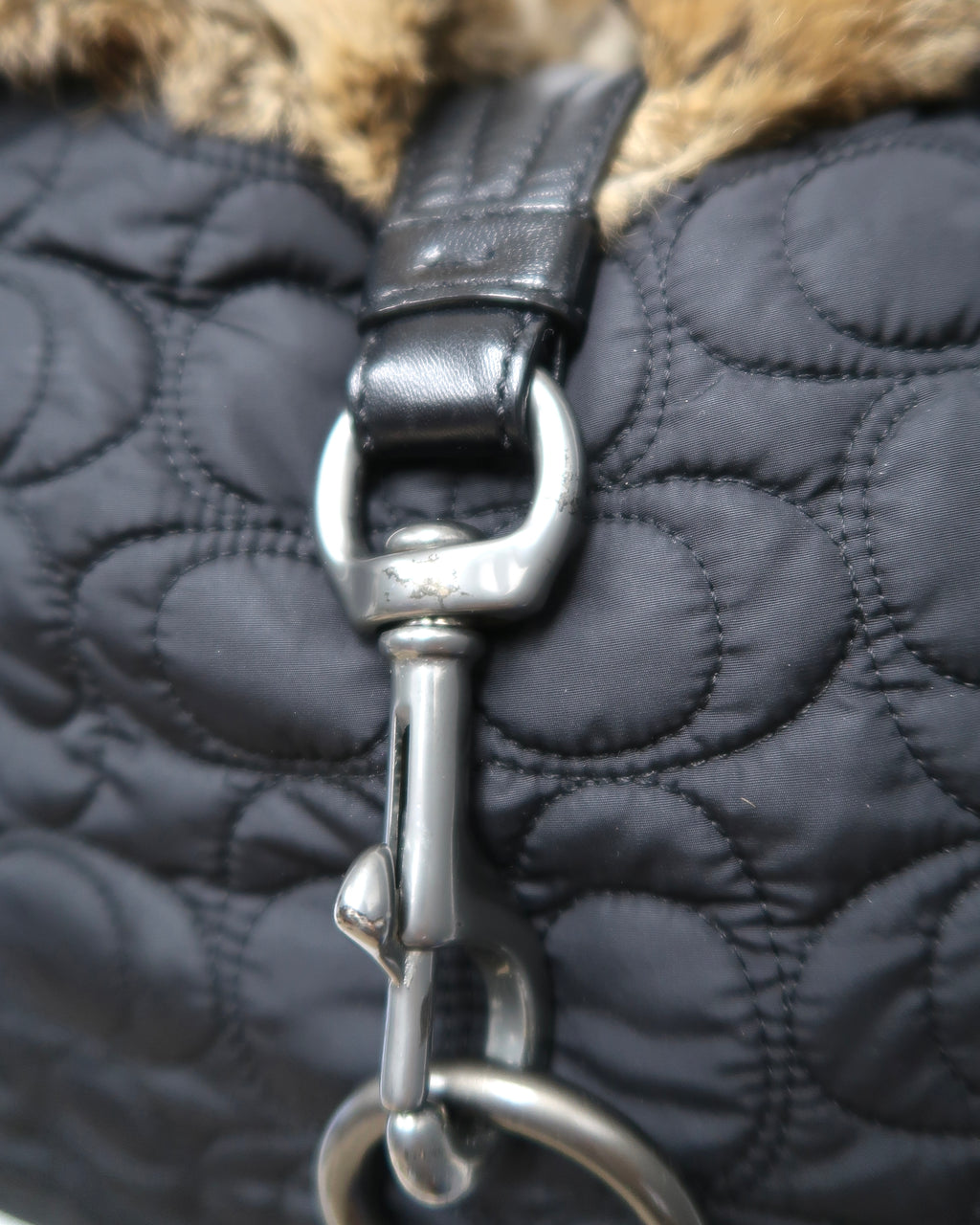 Black Quilted nylon Coach Hobo Shoulder Bag