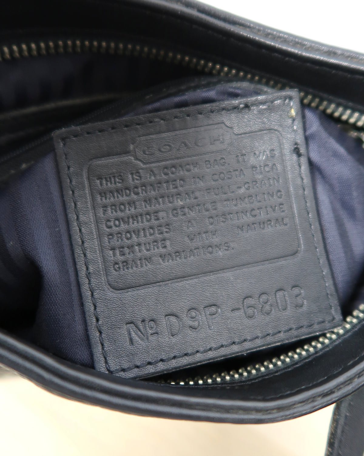 Vintage Black Pebbled Leather Coach Shoulder Bag