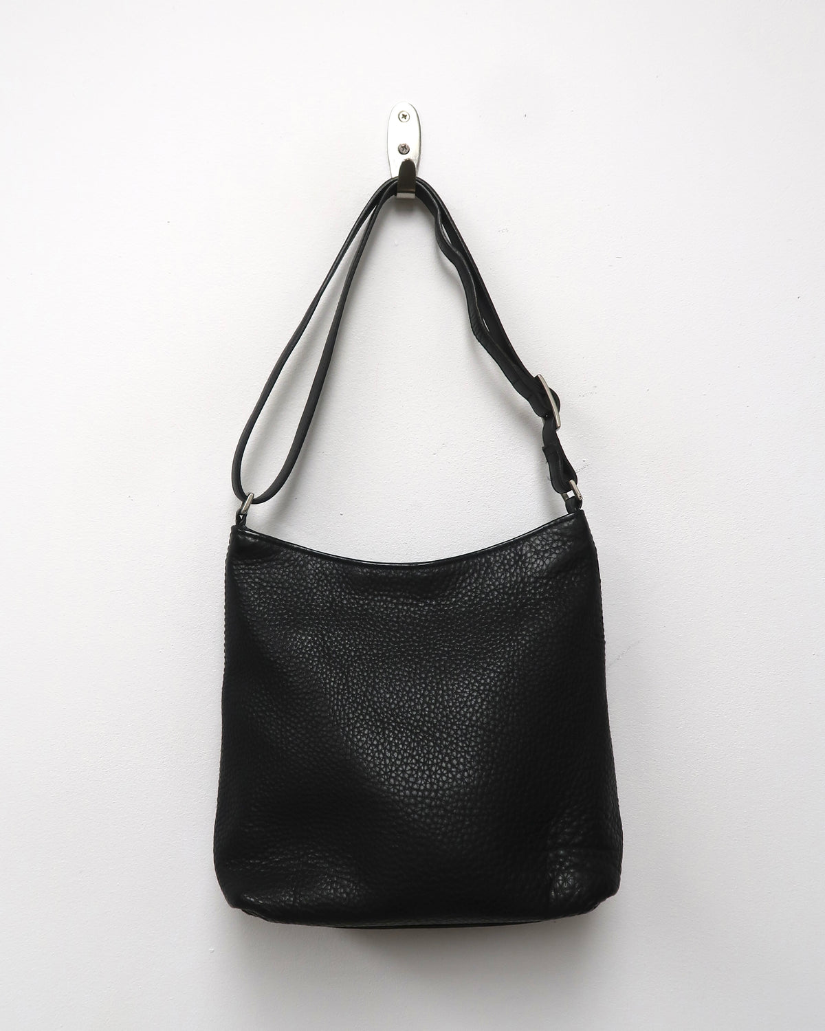 Vintage Black Pebbled Leather Coach Shoulder Bag