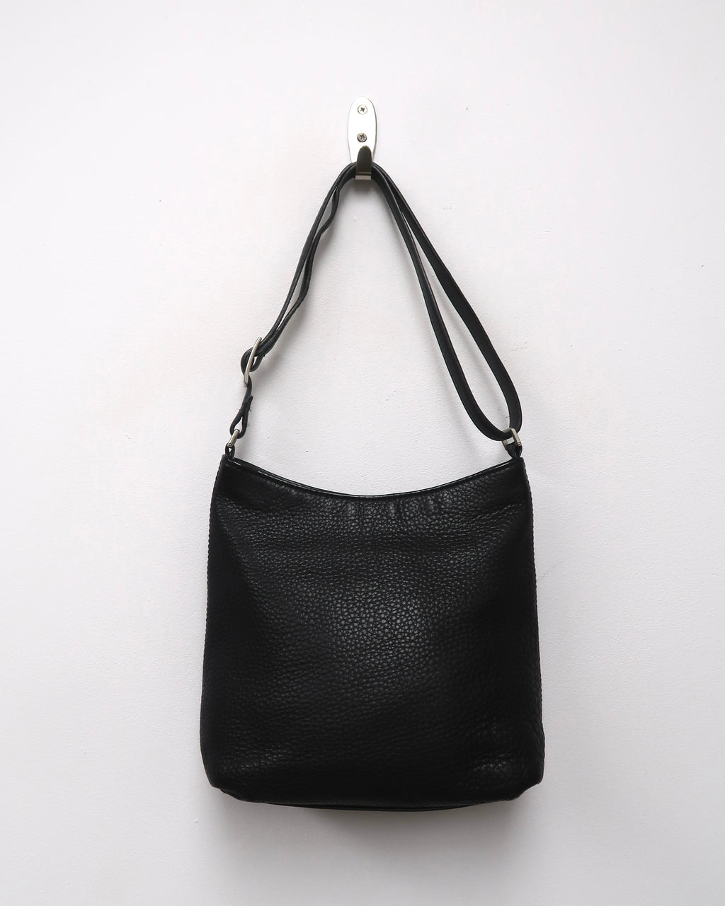Vintage Black Pebbled Leather Coach Shoulder Bag