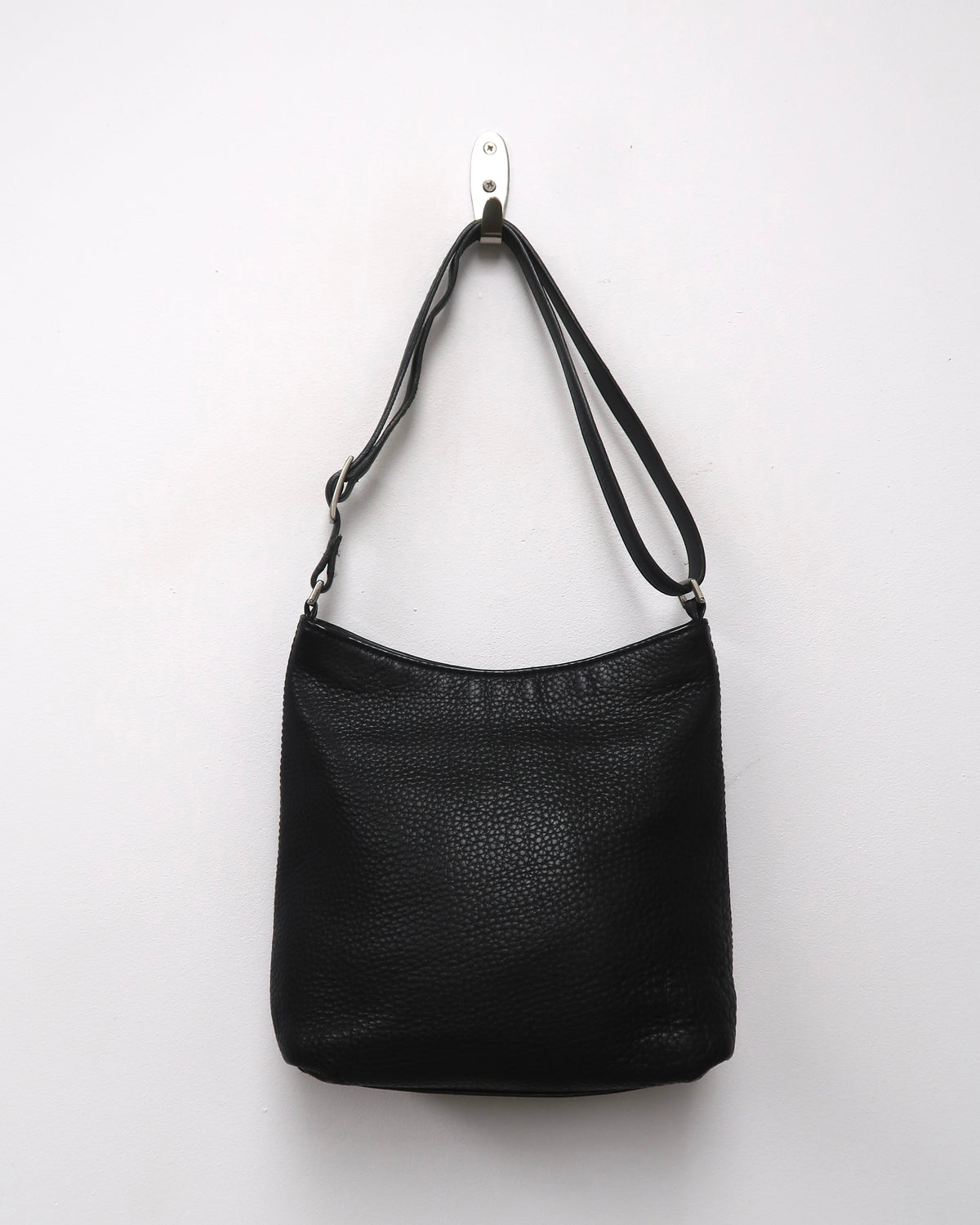 Vintage Black Pebbled Leather Coach Shoulder Bag