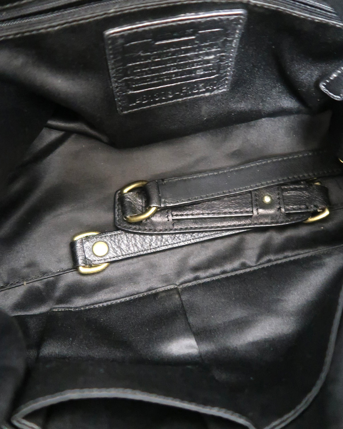 Black Leather Coach Ashley convertible satchel