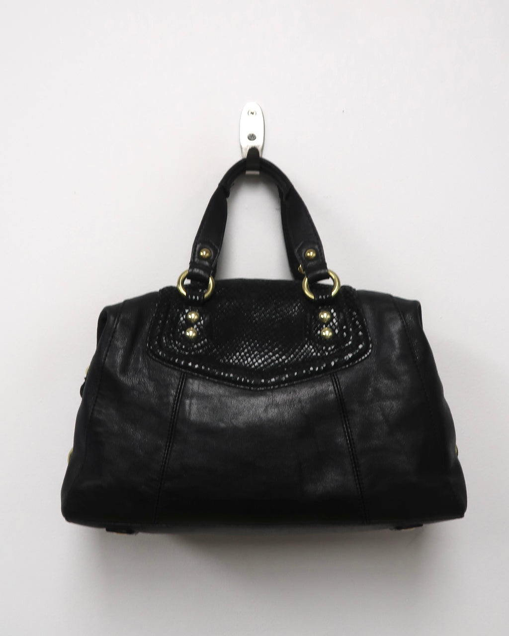 Black Leather Coach Ashley convertible satchel