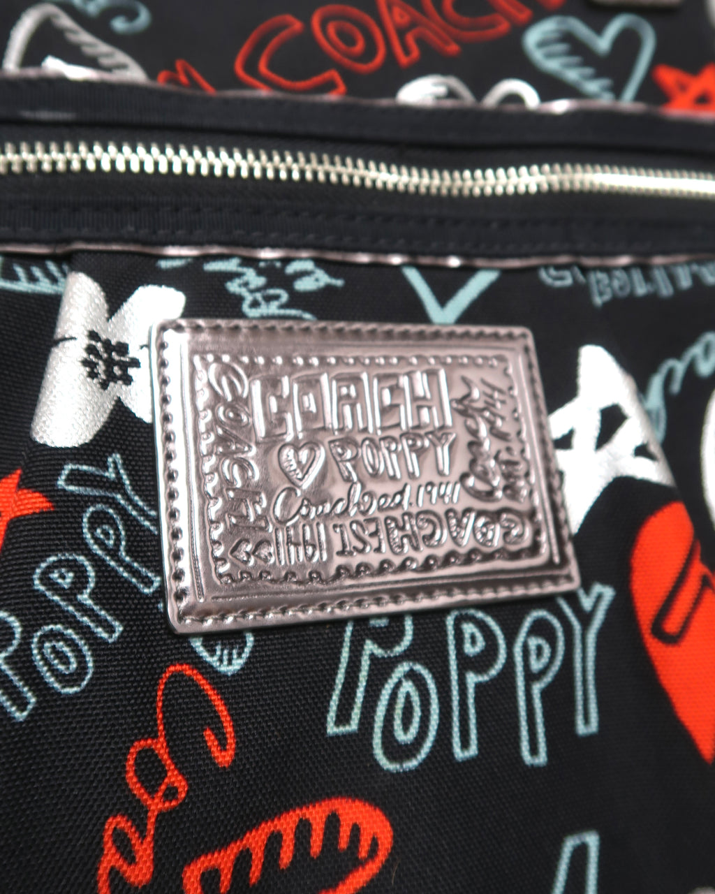 Coach Poppy graffiti glam large tote bag