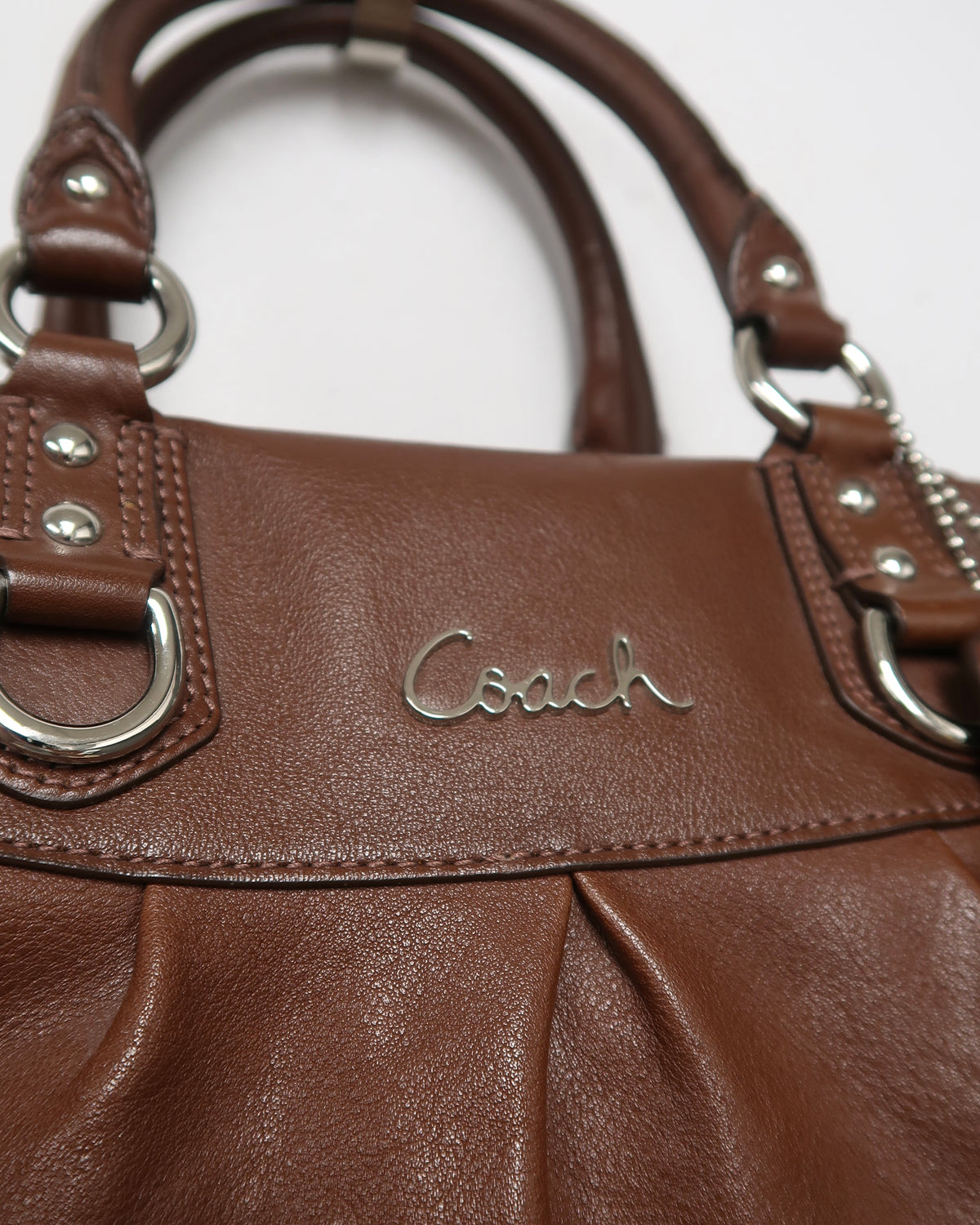 Brown Leather Coach Ashley Satchel