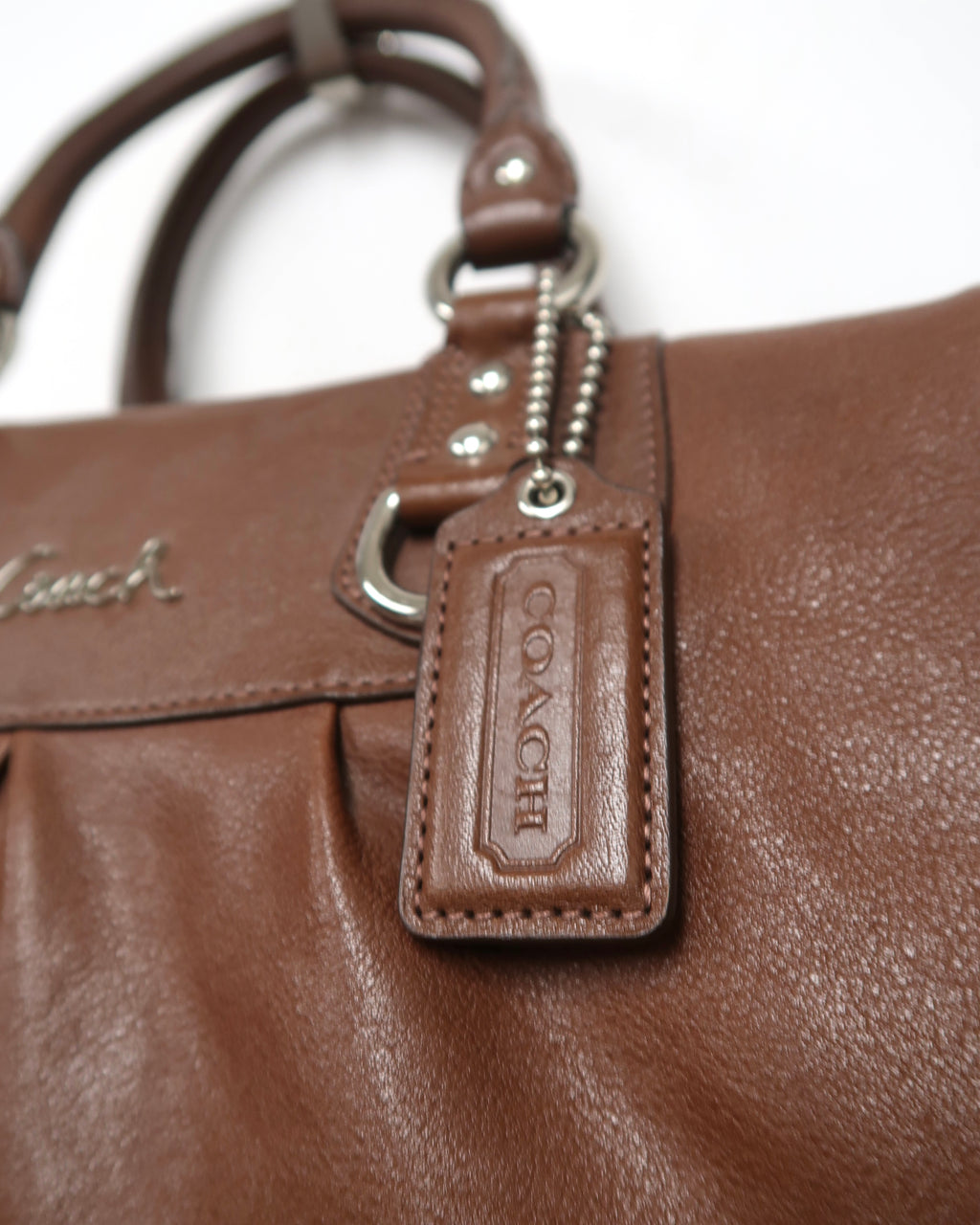 Brown Leather Coach Ashley Satchel