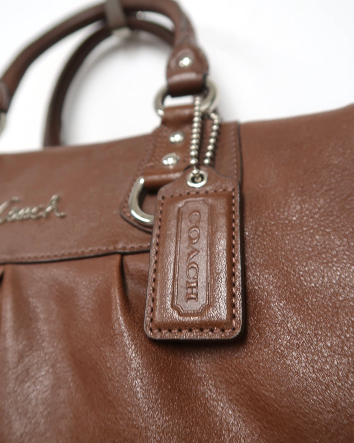 Brown Leather Coach Ashley Satchel