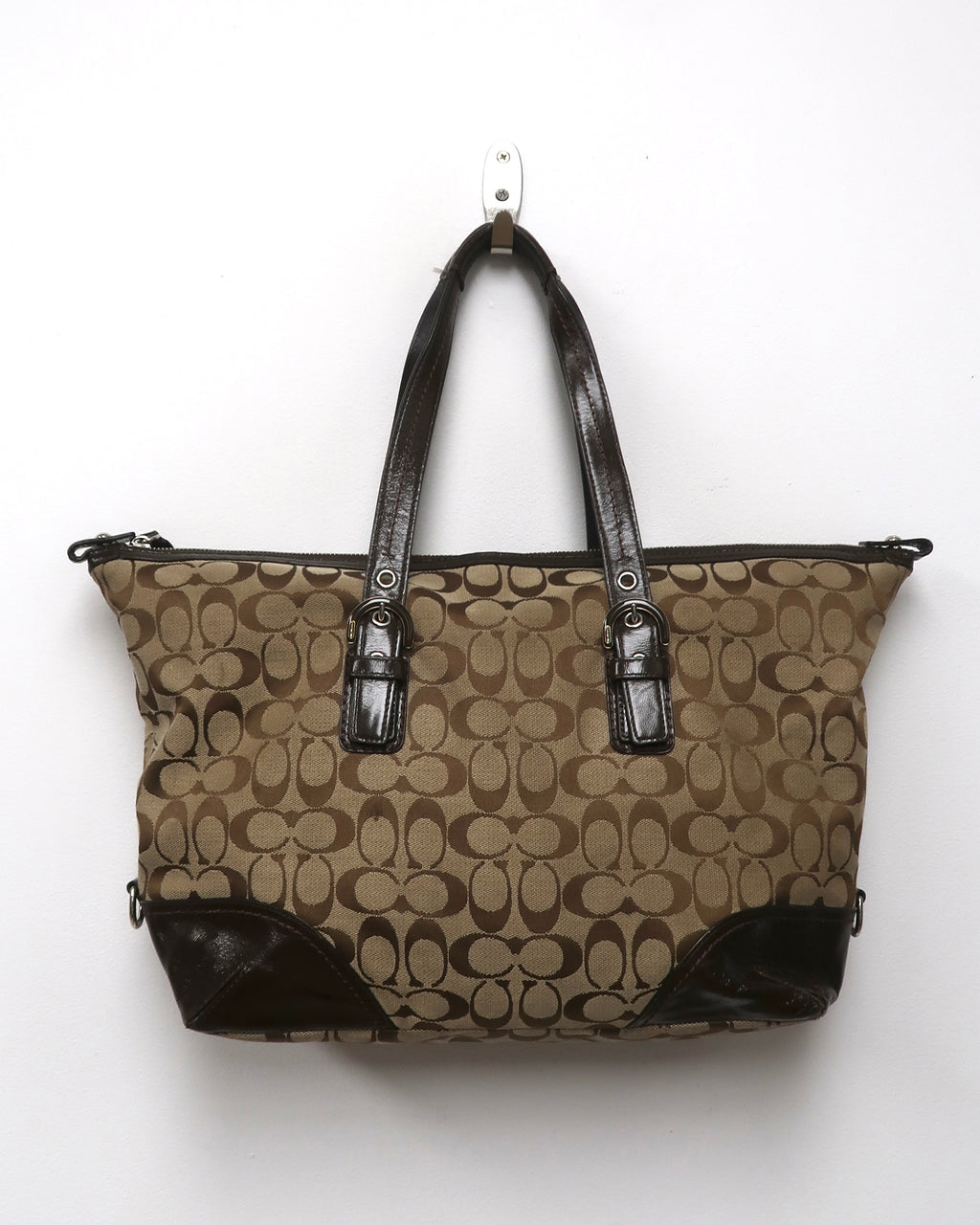 Coach Maggie Signature Brown Canvas & Leather Tote