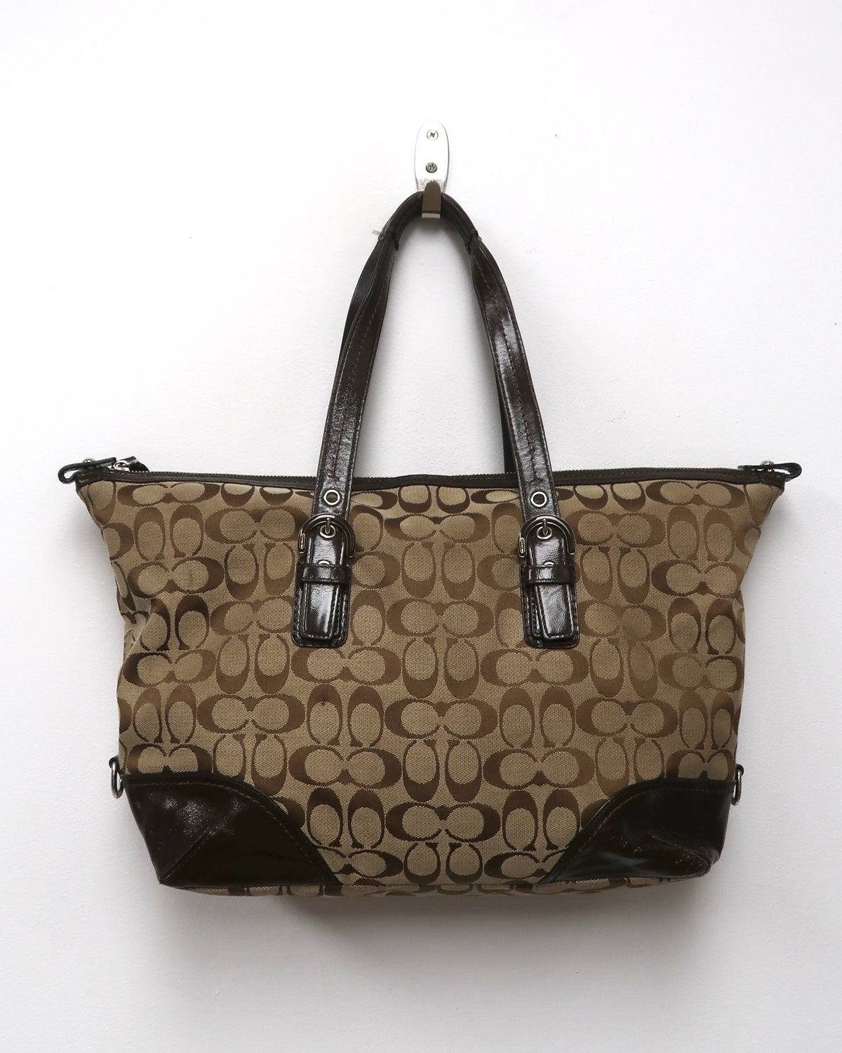Coach Maggie Signature Brown Canvas & Leather Tote