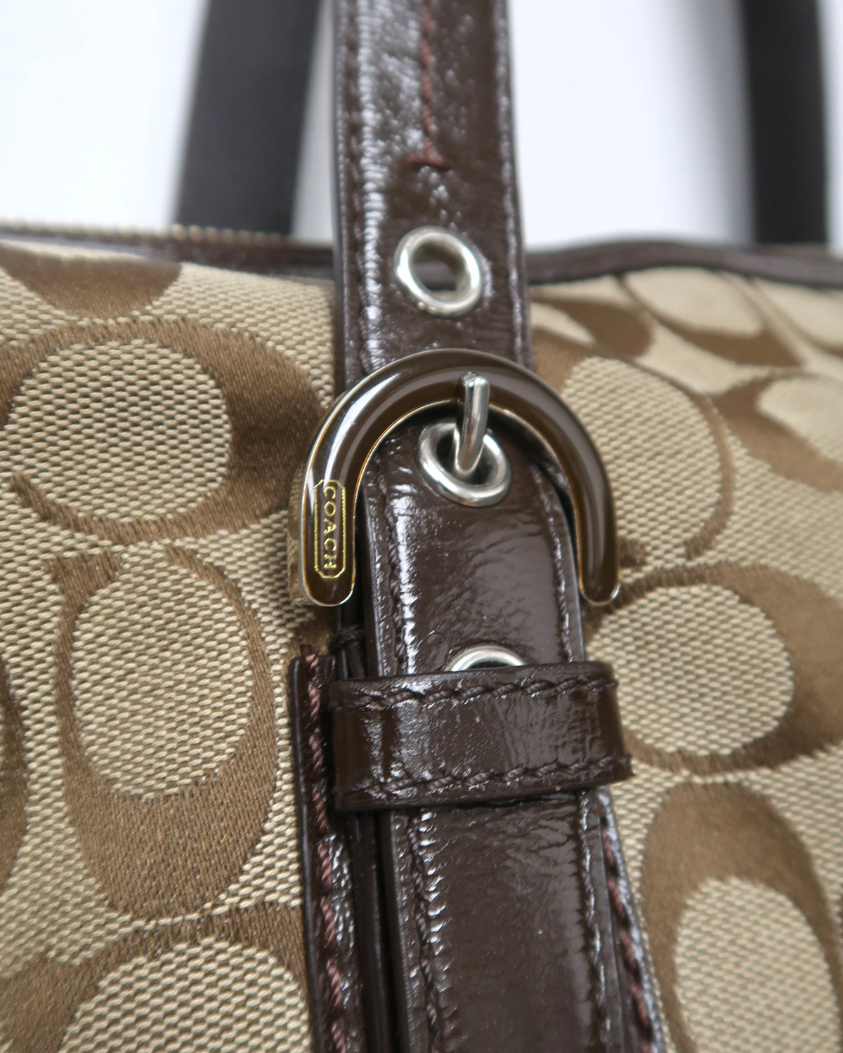 Coach Maggie Signature Brown Canvas & Leather Tote