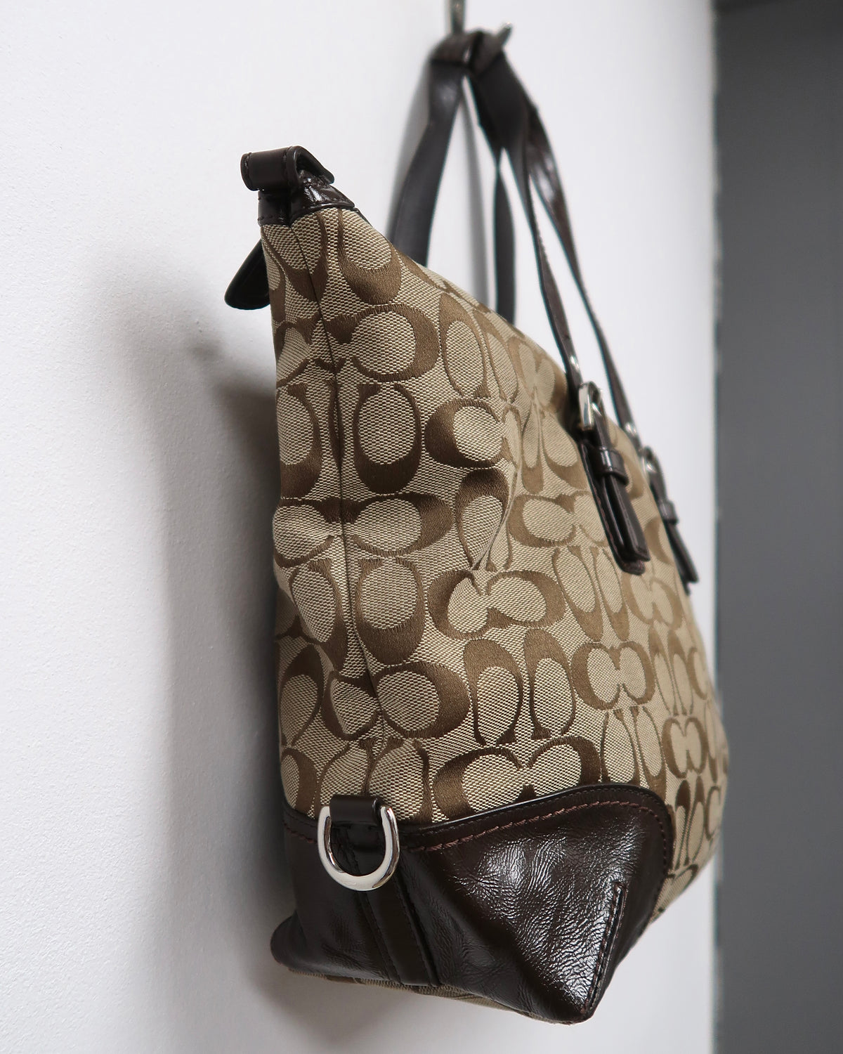 Coach Maggie Signature Brown Canvas & Leather Tote