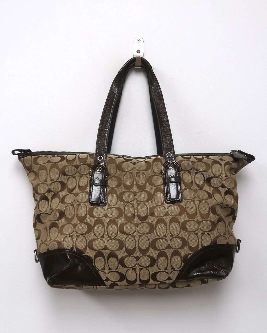 Coach Maggie Signature Brown Canvas & Leather Tote