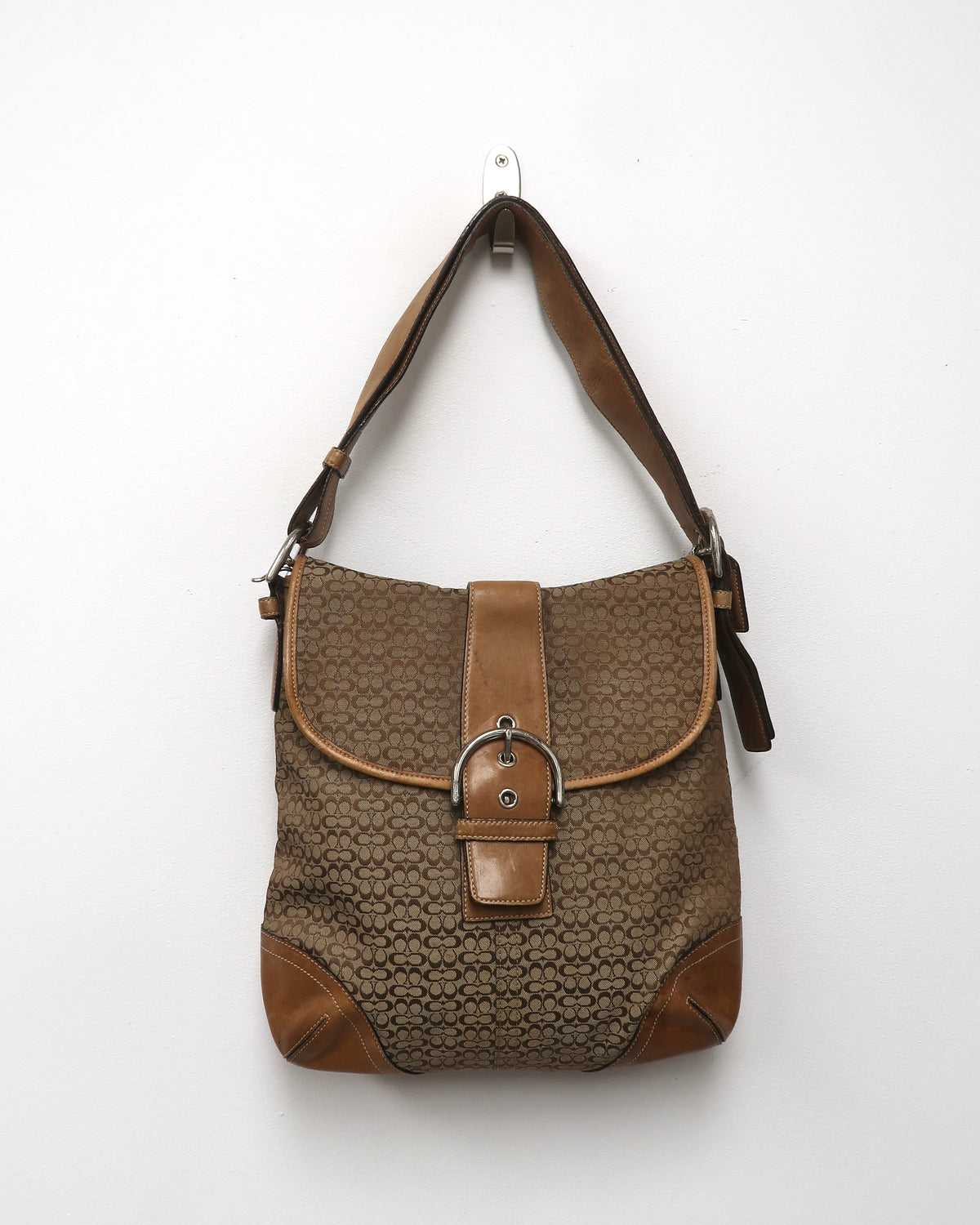 Vintage Coach Soho Signature Flap Shoulder Bag