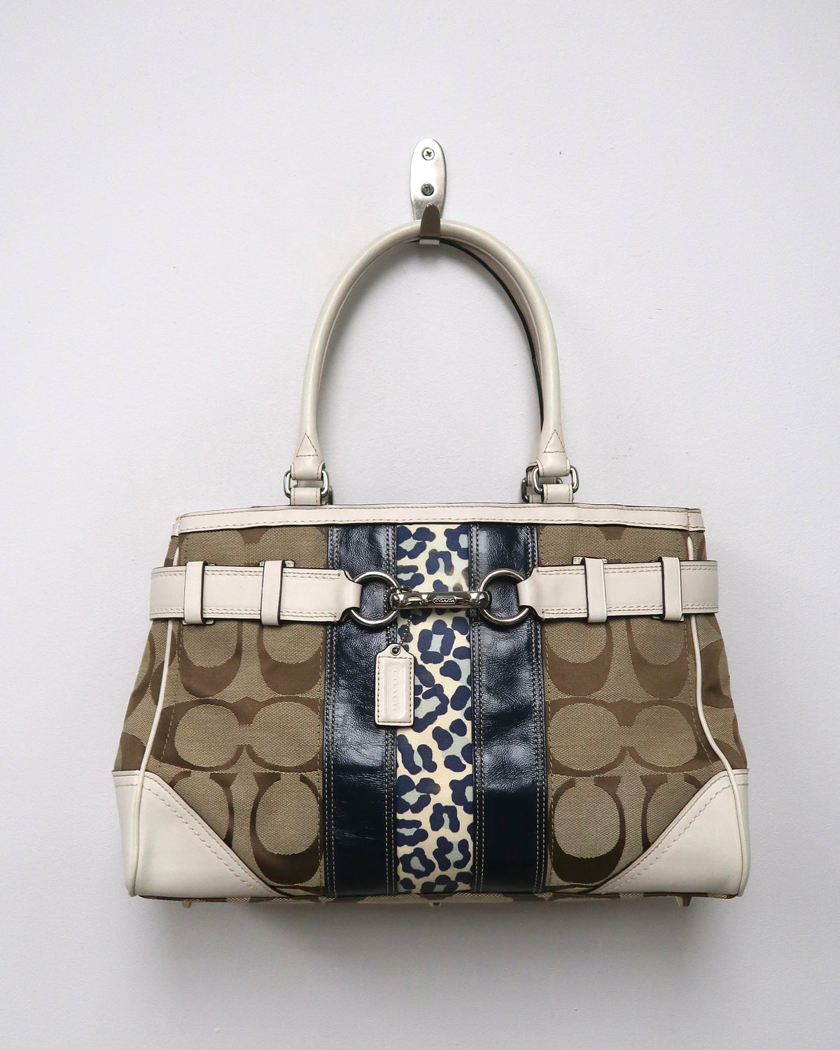 Vintage Coach Hamptons Signature Jacquard Carryall Satchel