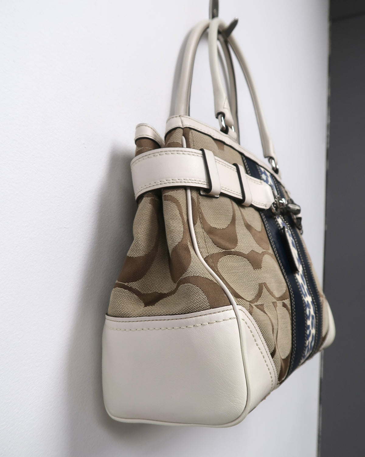Vintage Coach Hamptons Signature Jacquard Carryall Satchel