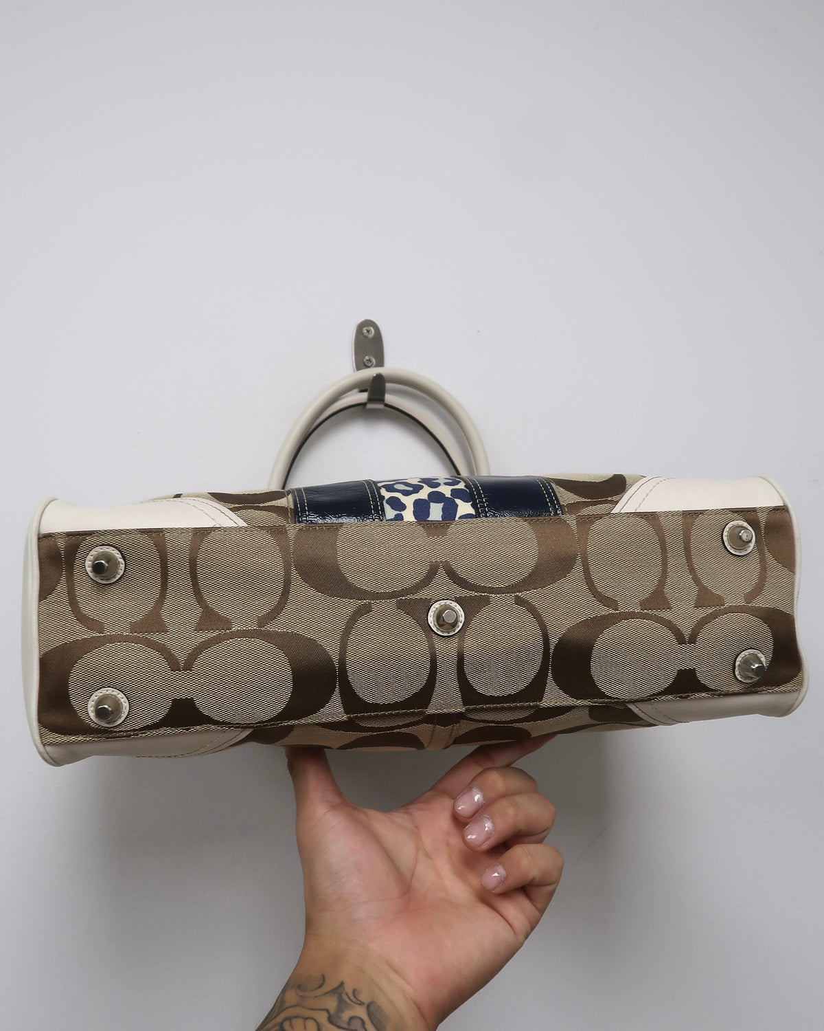 Vintage Coach Hamptons Signature Jacquard Carryall Satchel