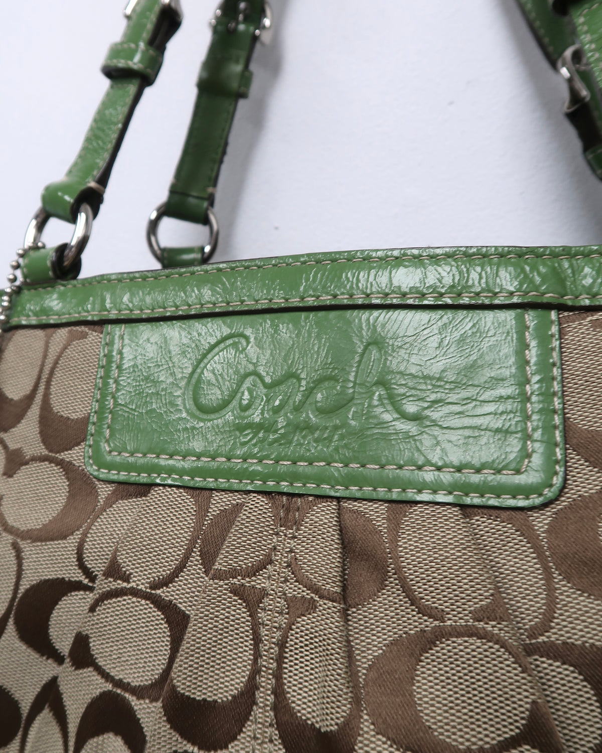 Coach Signature Pleated East West Gallery Tote