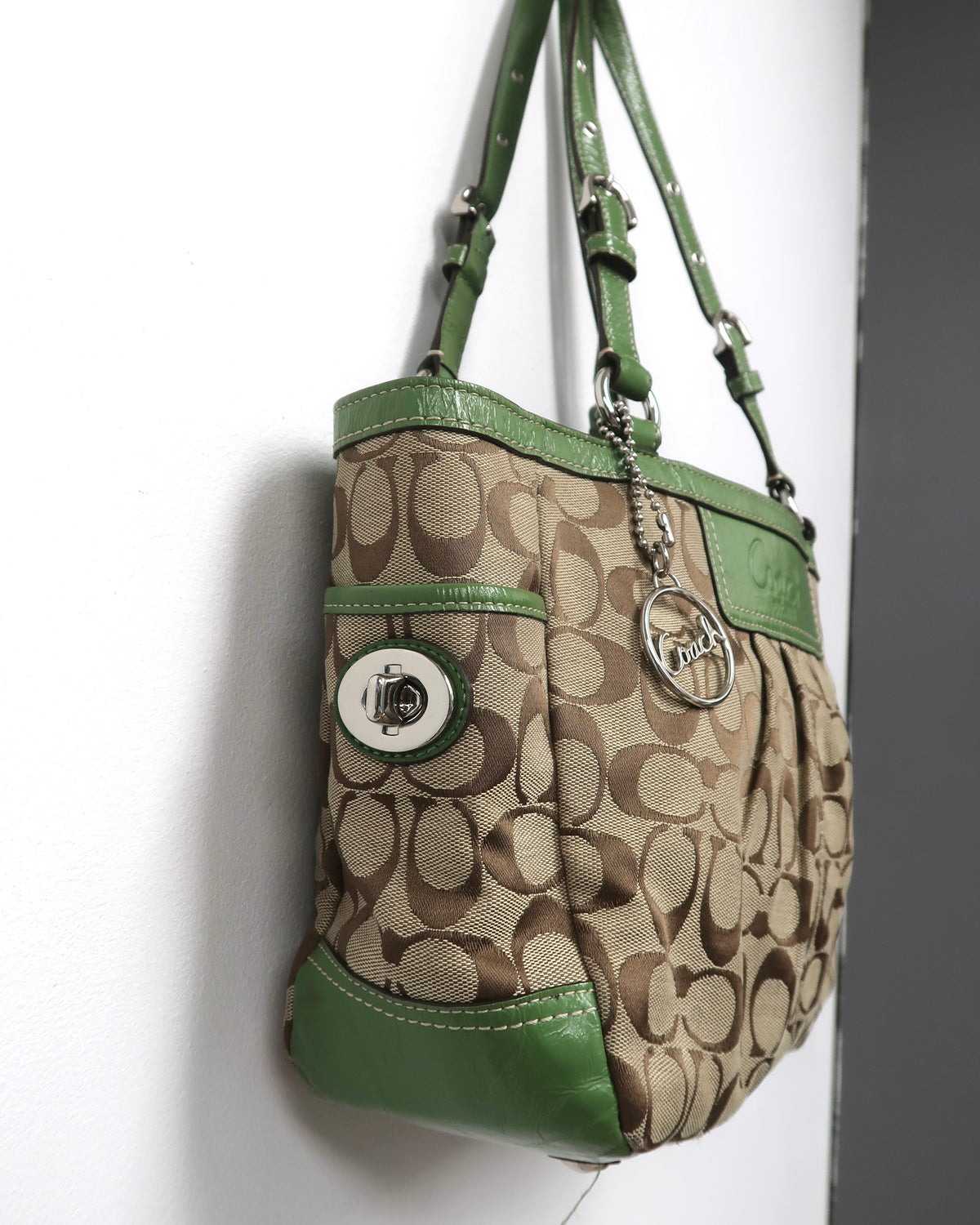 Coach Signature Pleated East West Gallery Tote