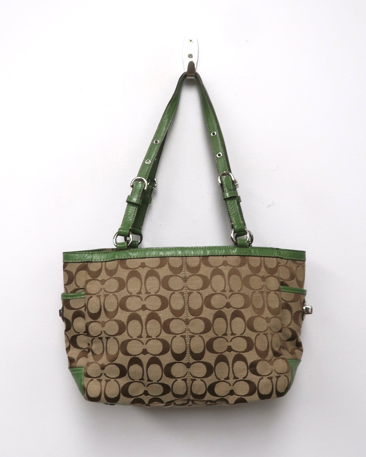 Coach Signature Pleated East West Gallery Tote