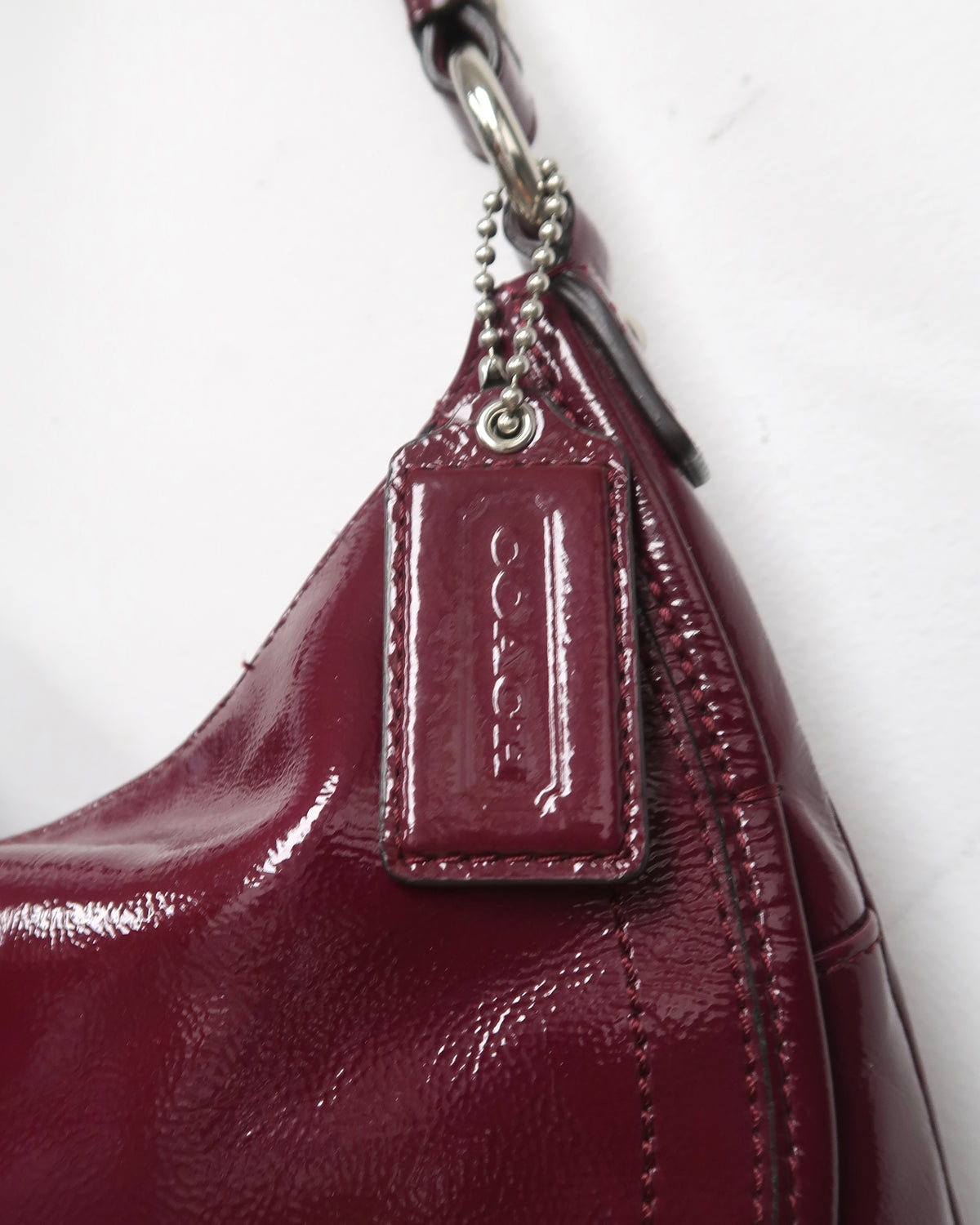 Coach Soho Patent Leather Flap Buckle Hobo Shoulder Bag