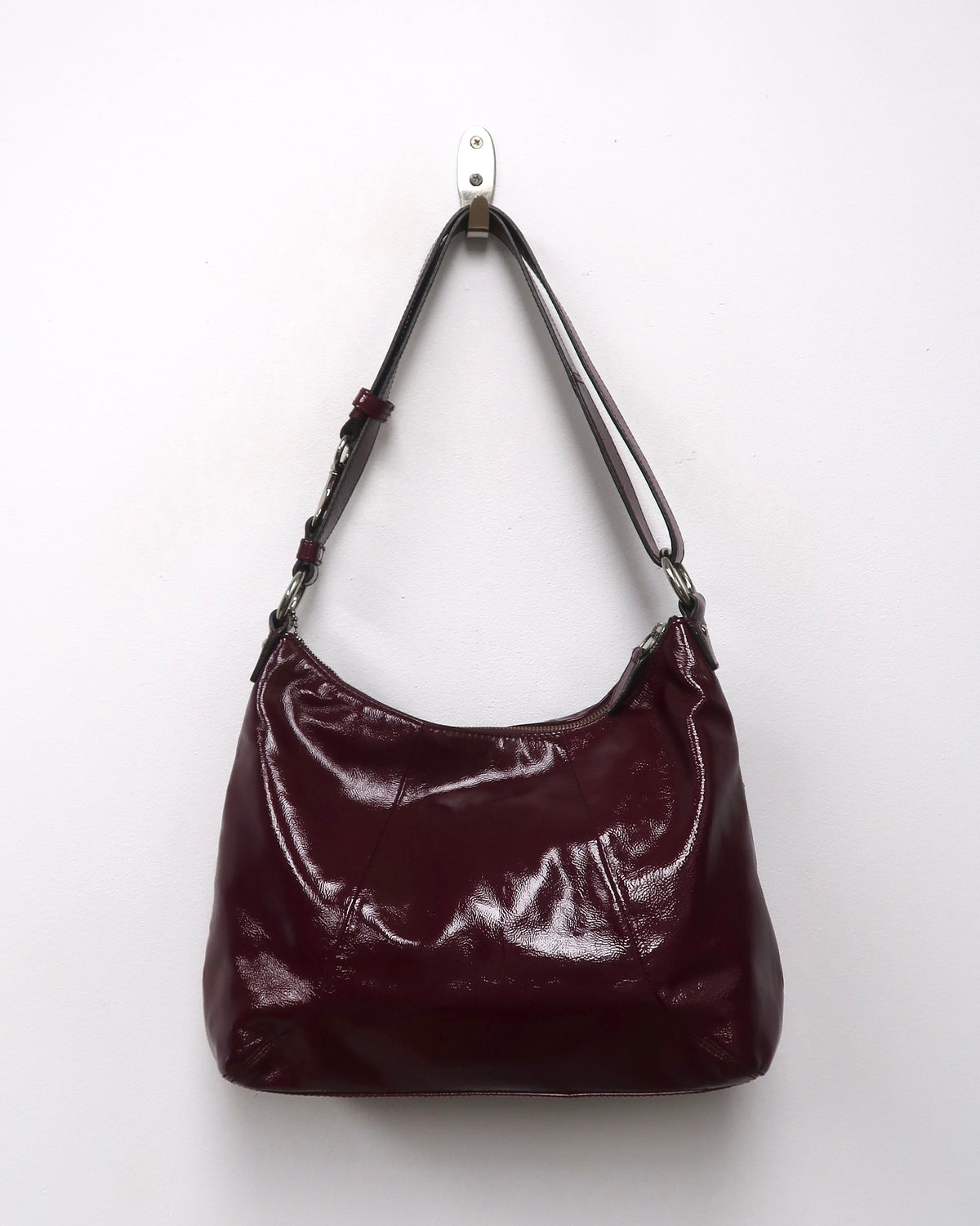 Coach Soho Patent Leather Flap Buckle Hobo Shoulder Bag