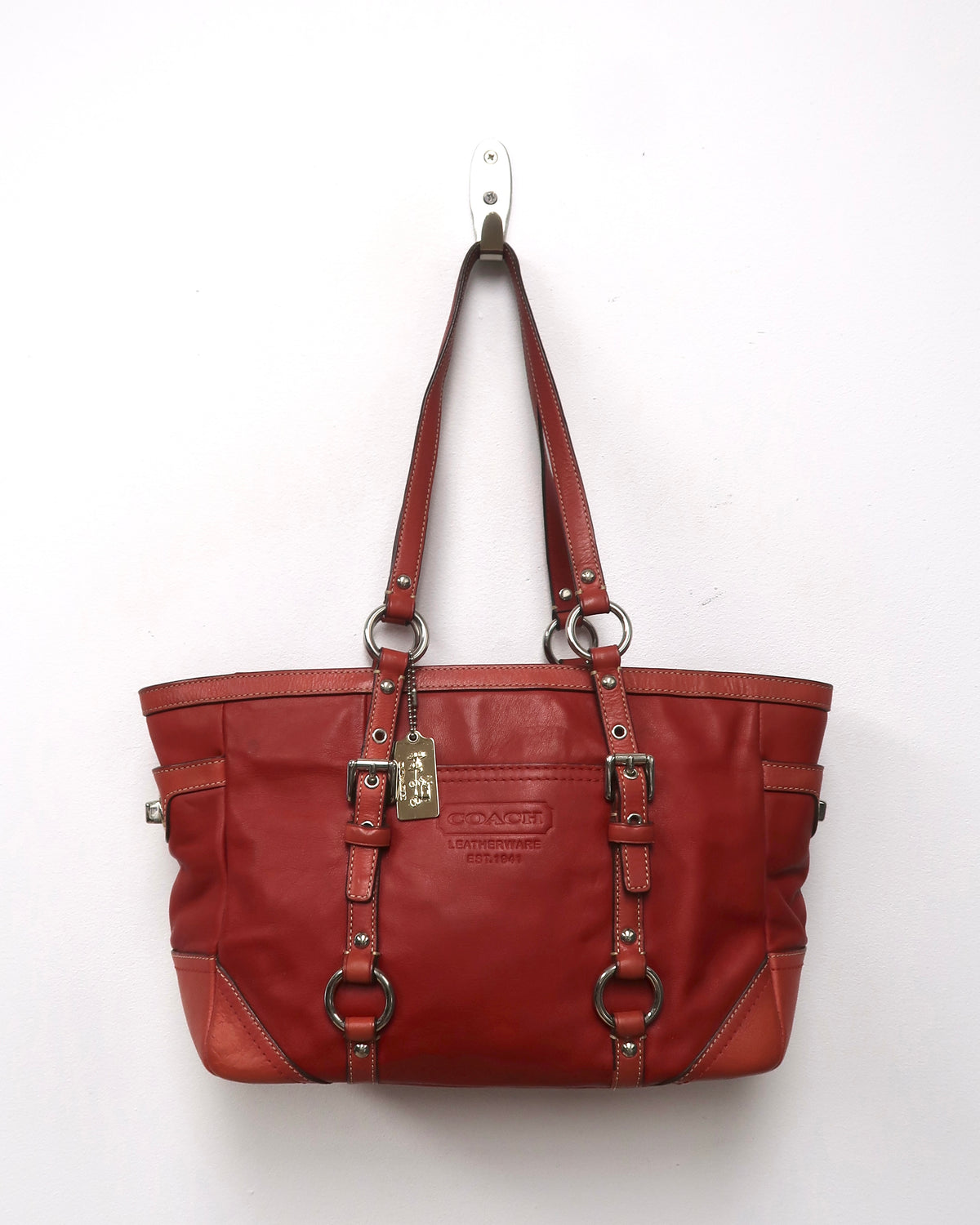 Leather Coach Gallery East West Tote Bag