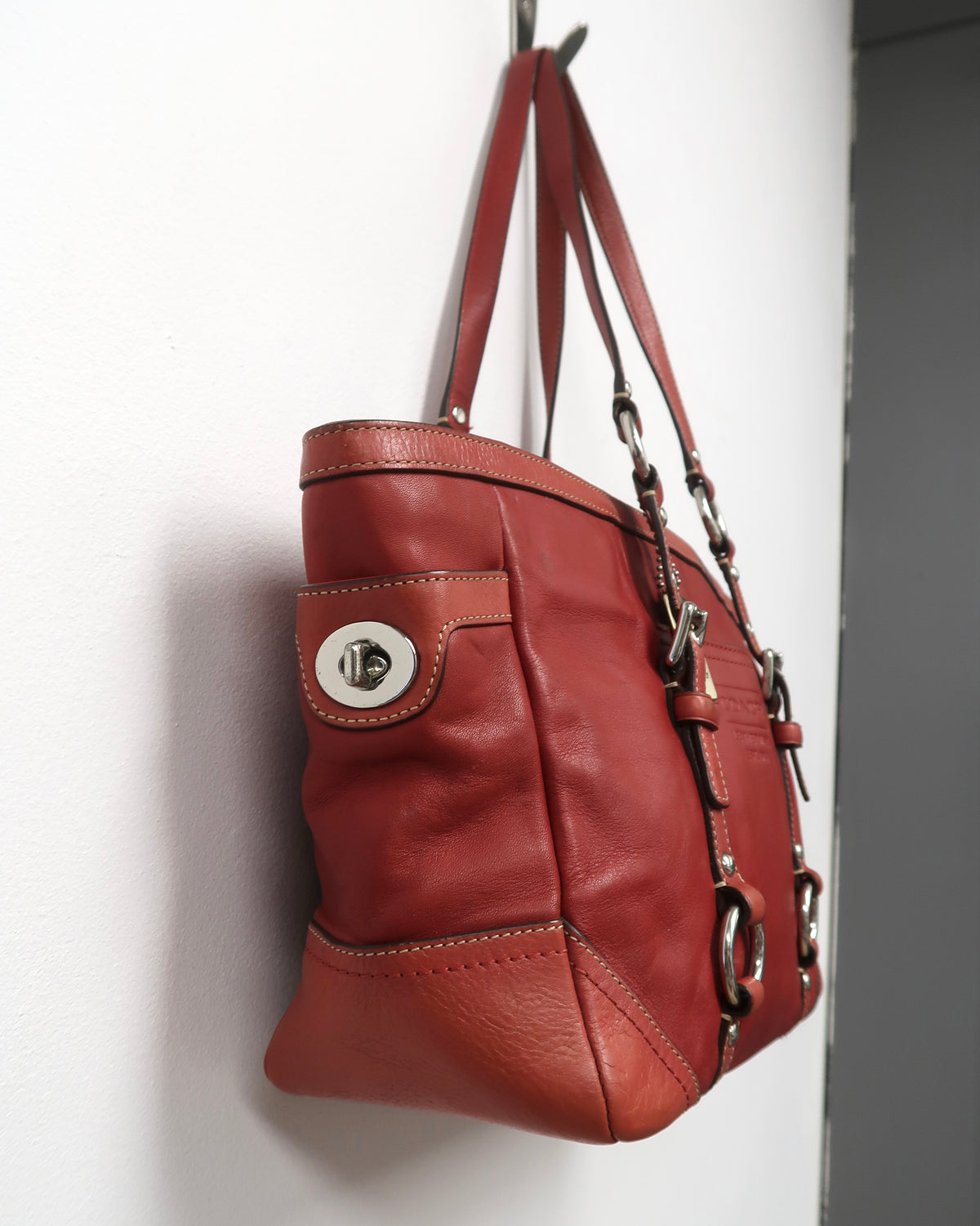 Leather Coach Gallery East West Tote Bag