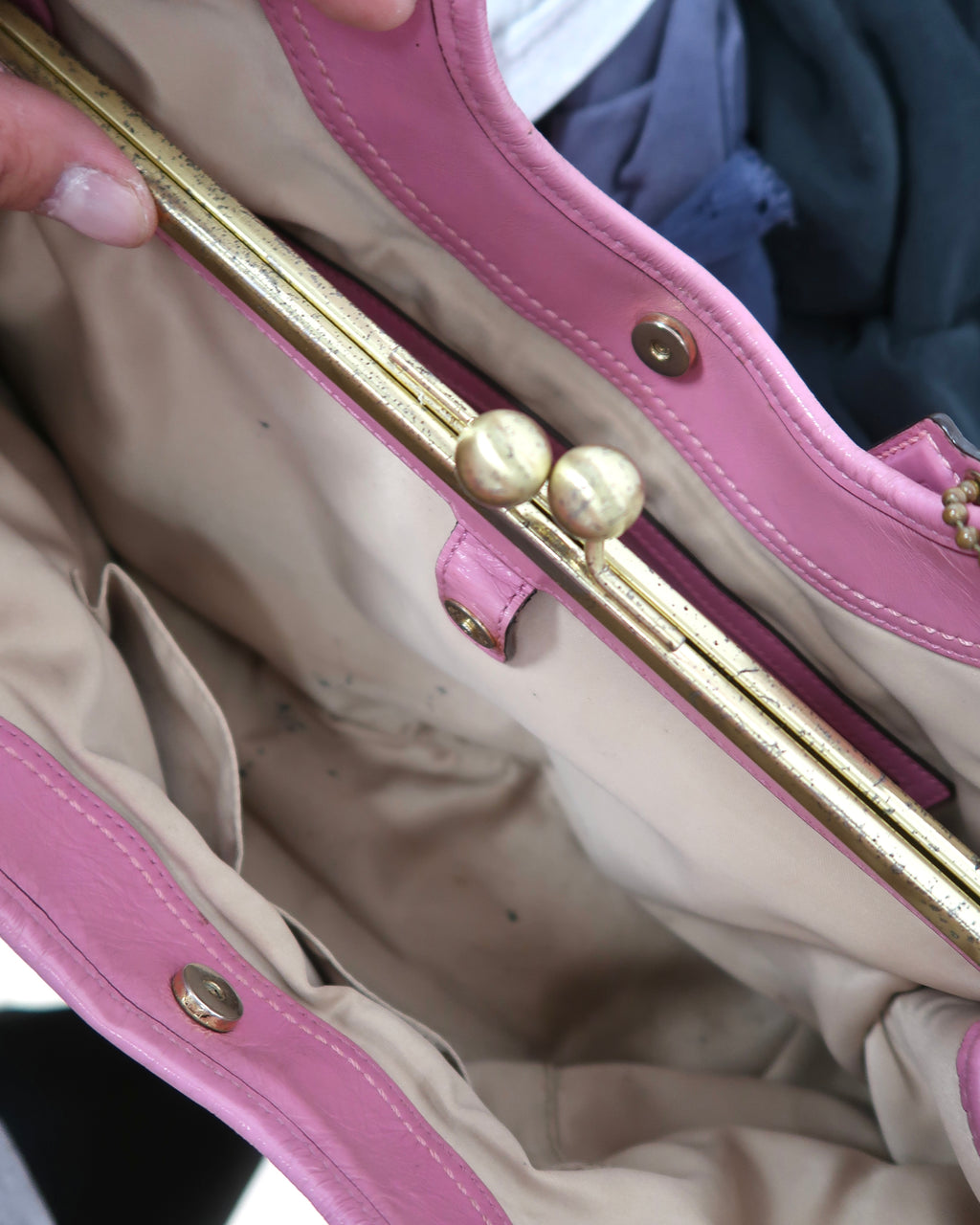 Vintage Coach Ergo Pleated Frame Satchel