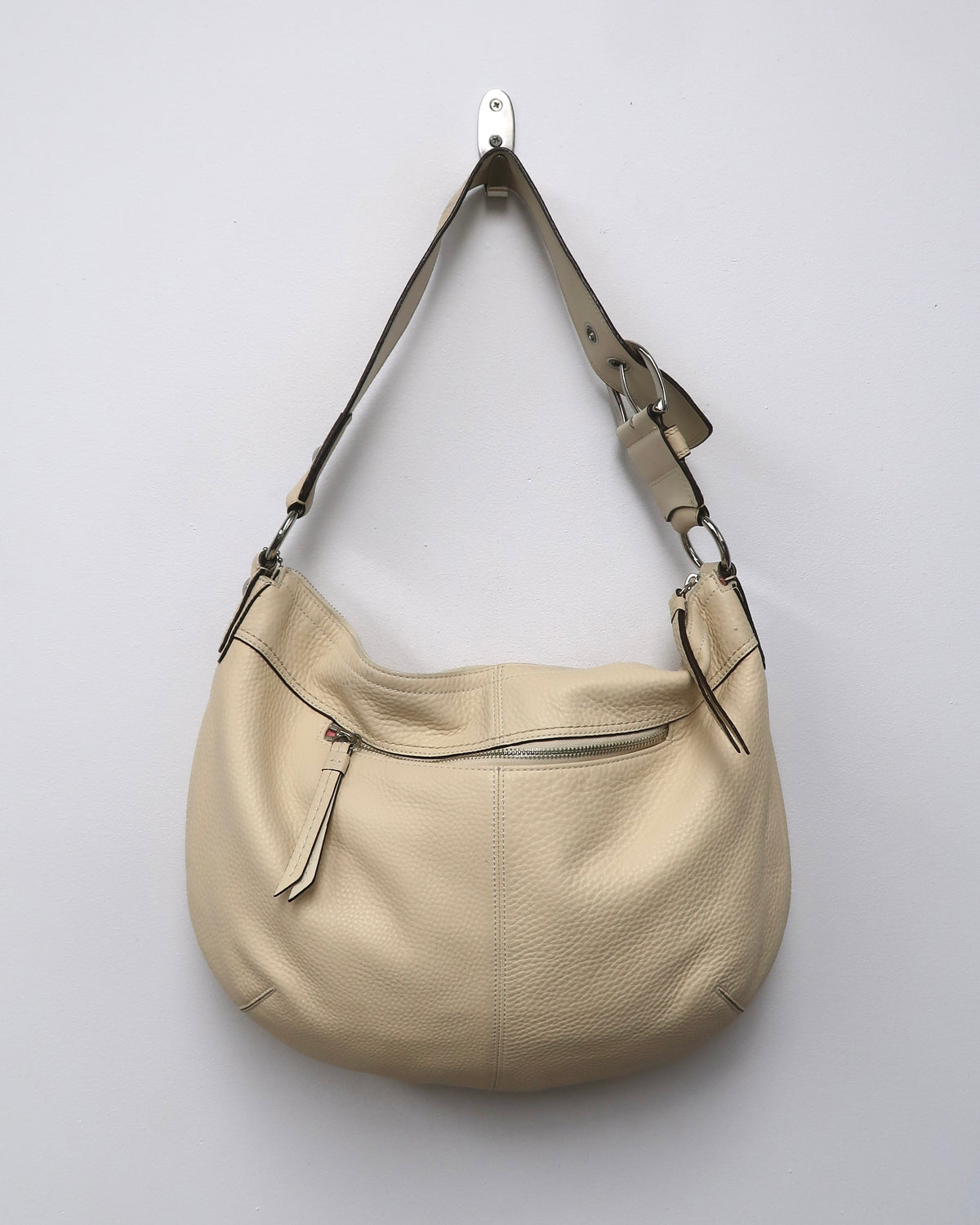 Vintage Coach Soho cream pebbled leather hobo bag