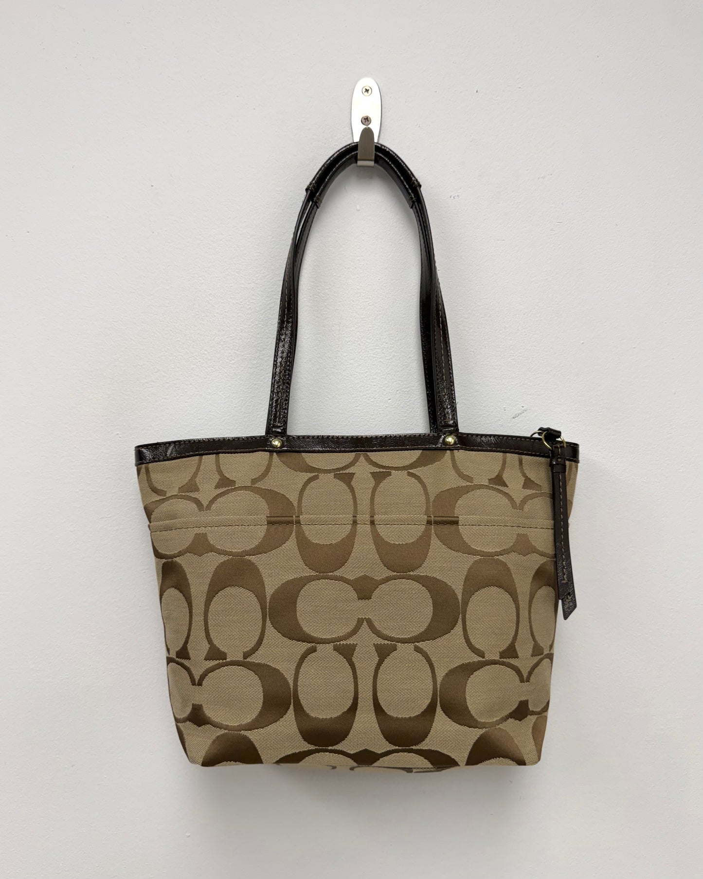 Coach Signature Brown Stripe Tote
