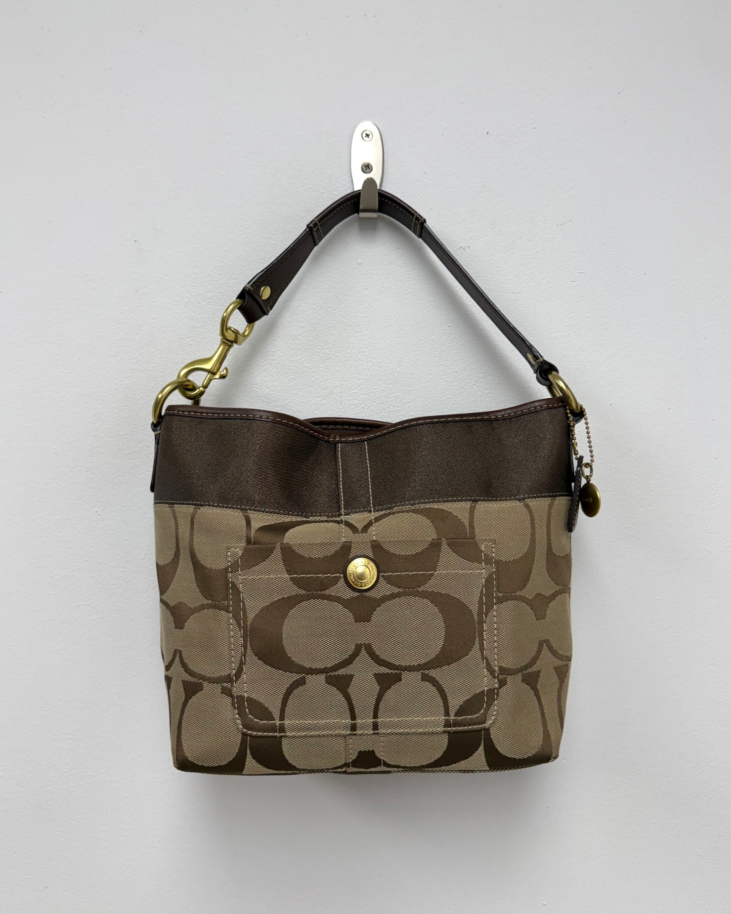 Coach Purse Tan Monogram Shoulder Bag
