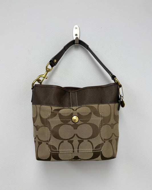 Coach Purse Tan Monogram Shoulder Bag