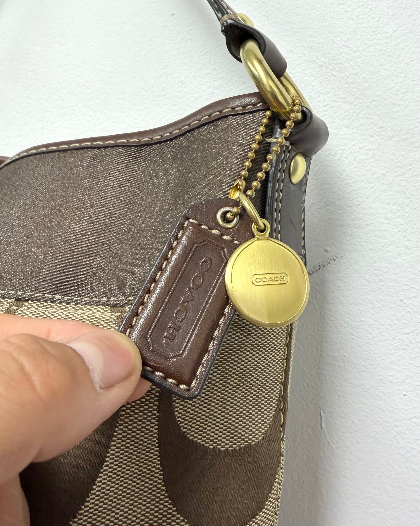Coach Purse Tan Monogram Shoulder Bag