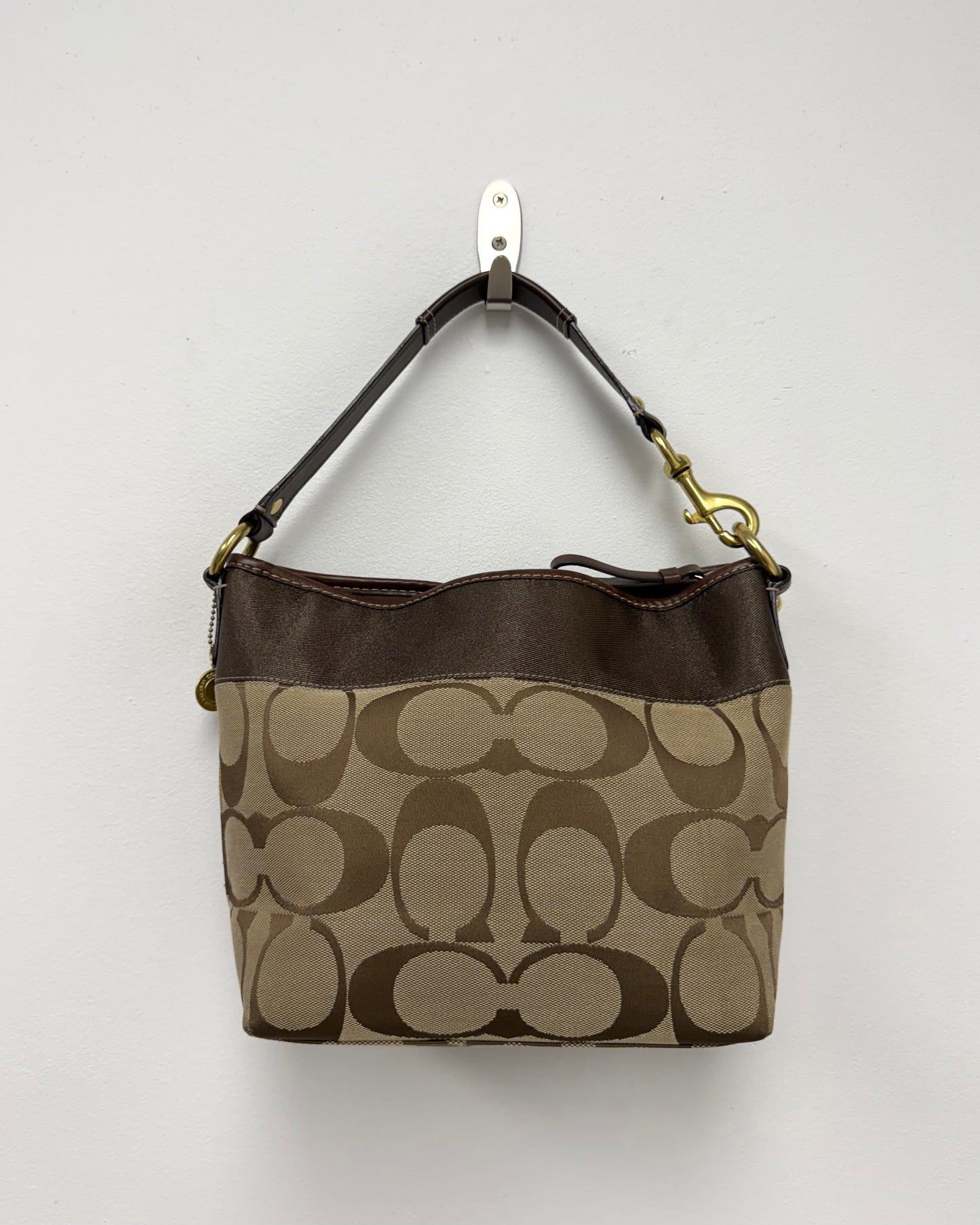 Coach Purse Tan Monogram Shoulder Bag