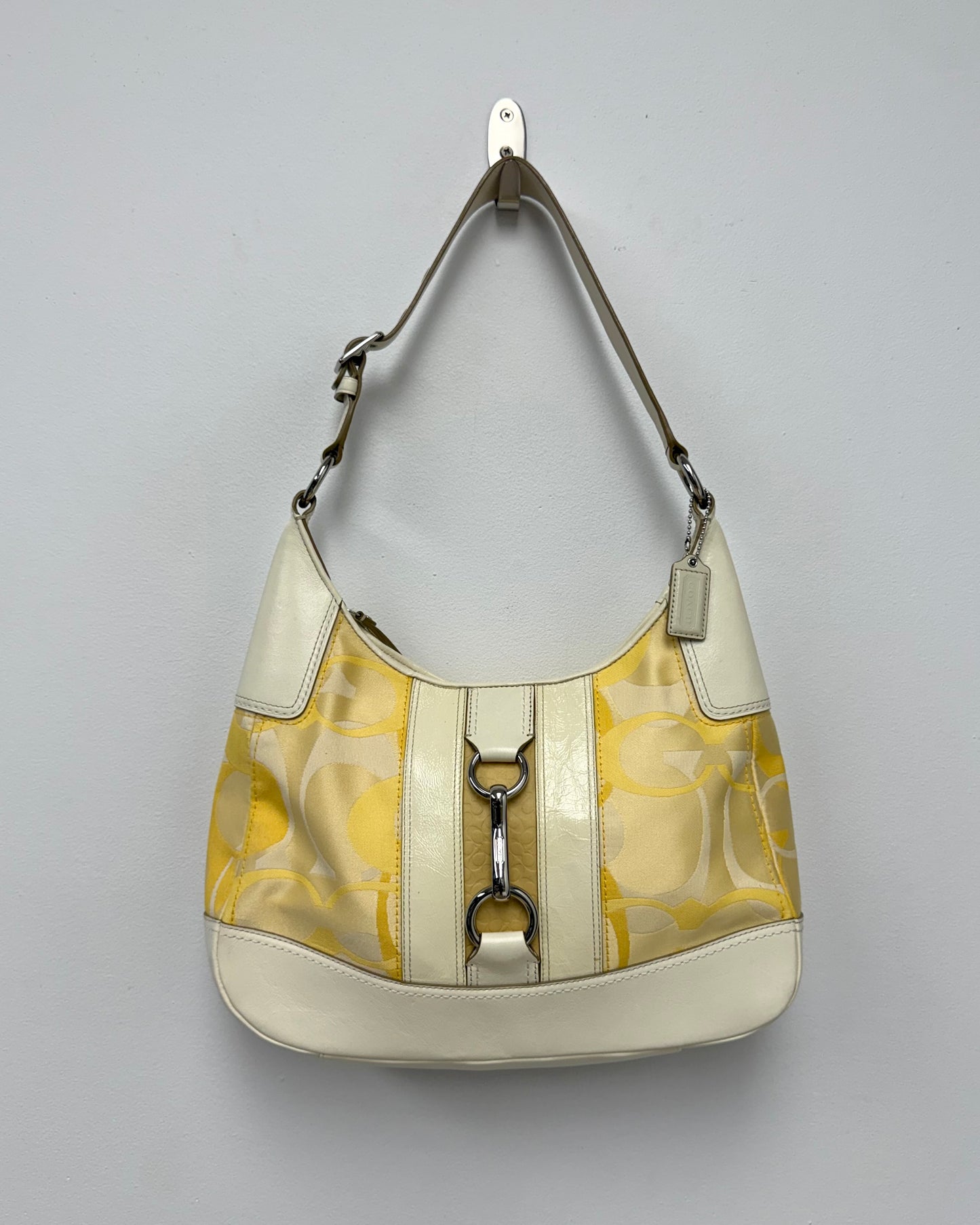 Coach Hampton Optic Signature logo stripe hobo shoulder bag