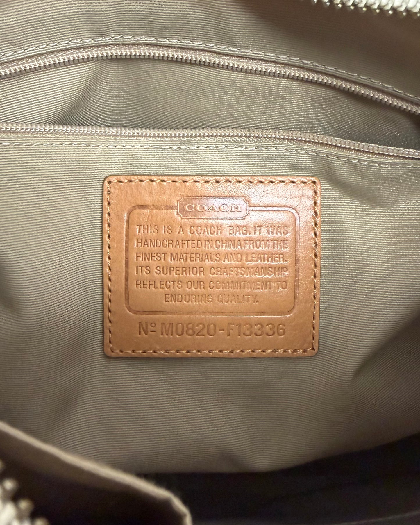 Coach Hampton Optic Signature logo stripe hobo shoulder bag