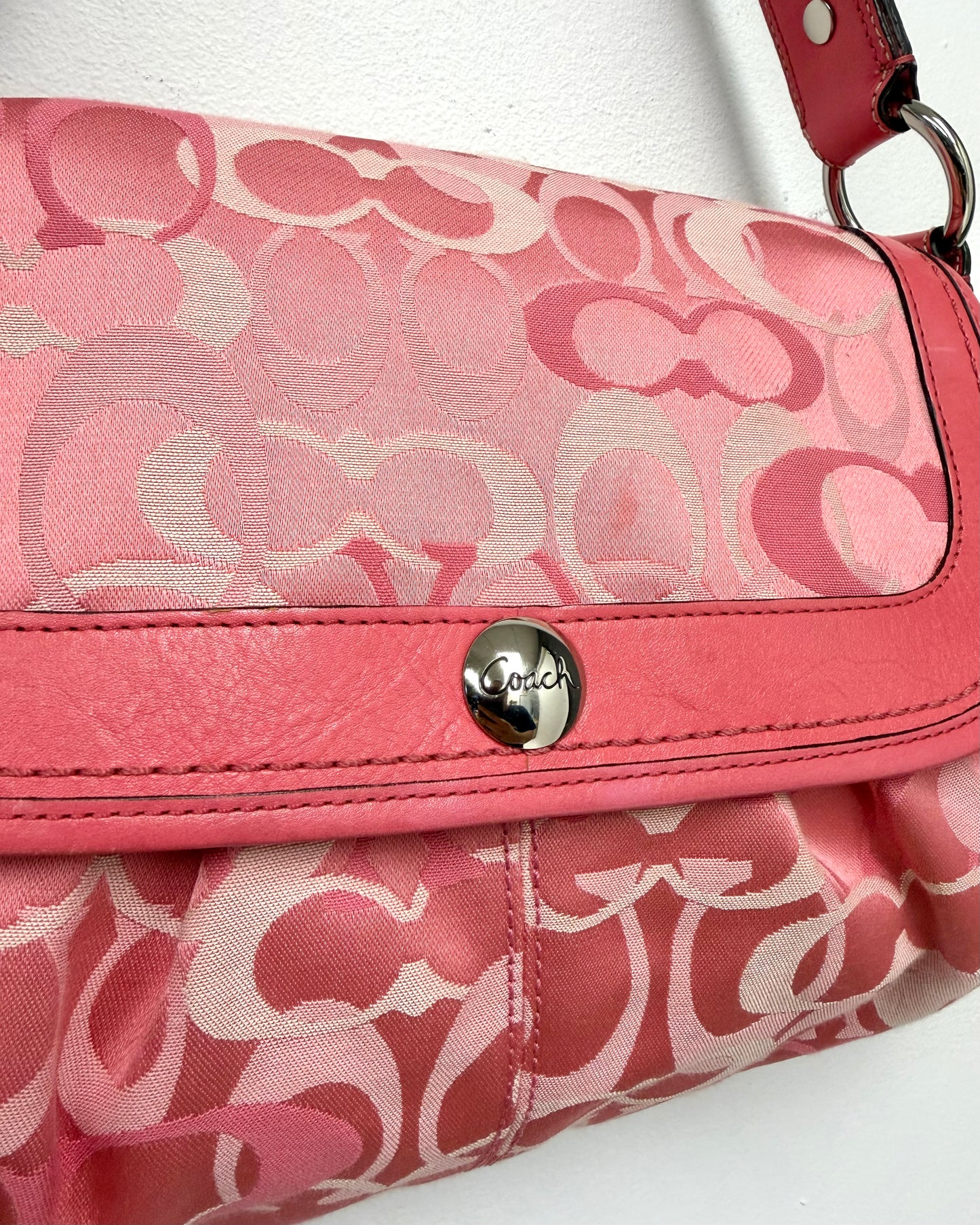 Pink Coach Soho pleated shoulder bag