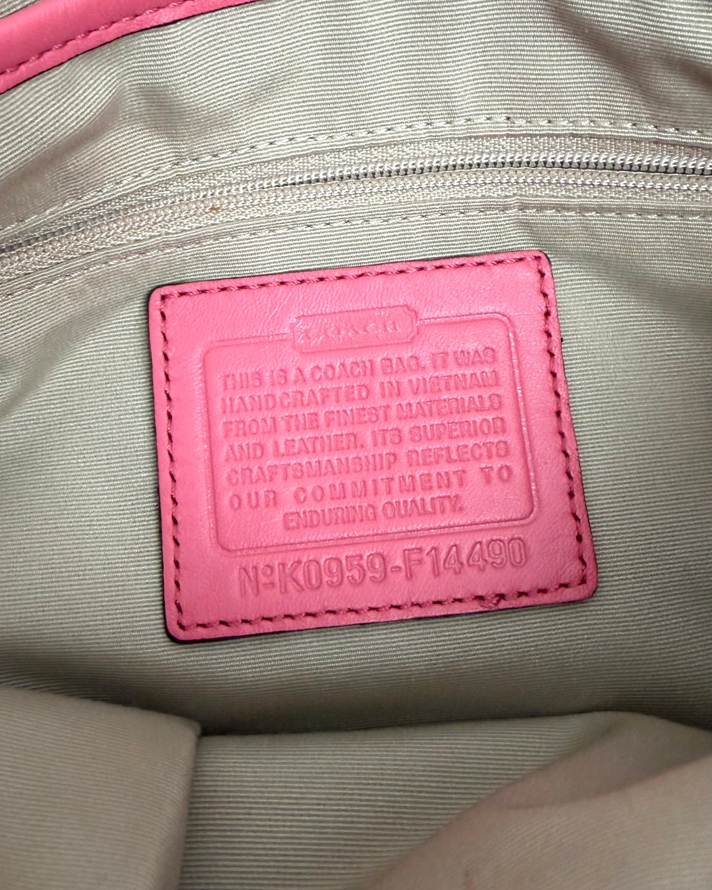 Pink Coach Soho pleated shoulder bag
