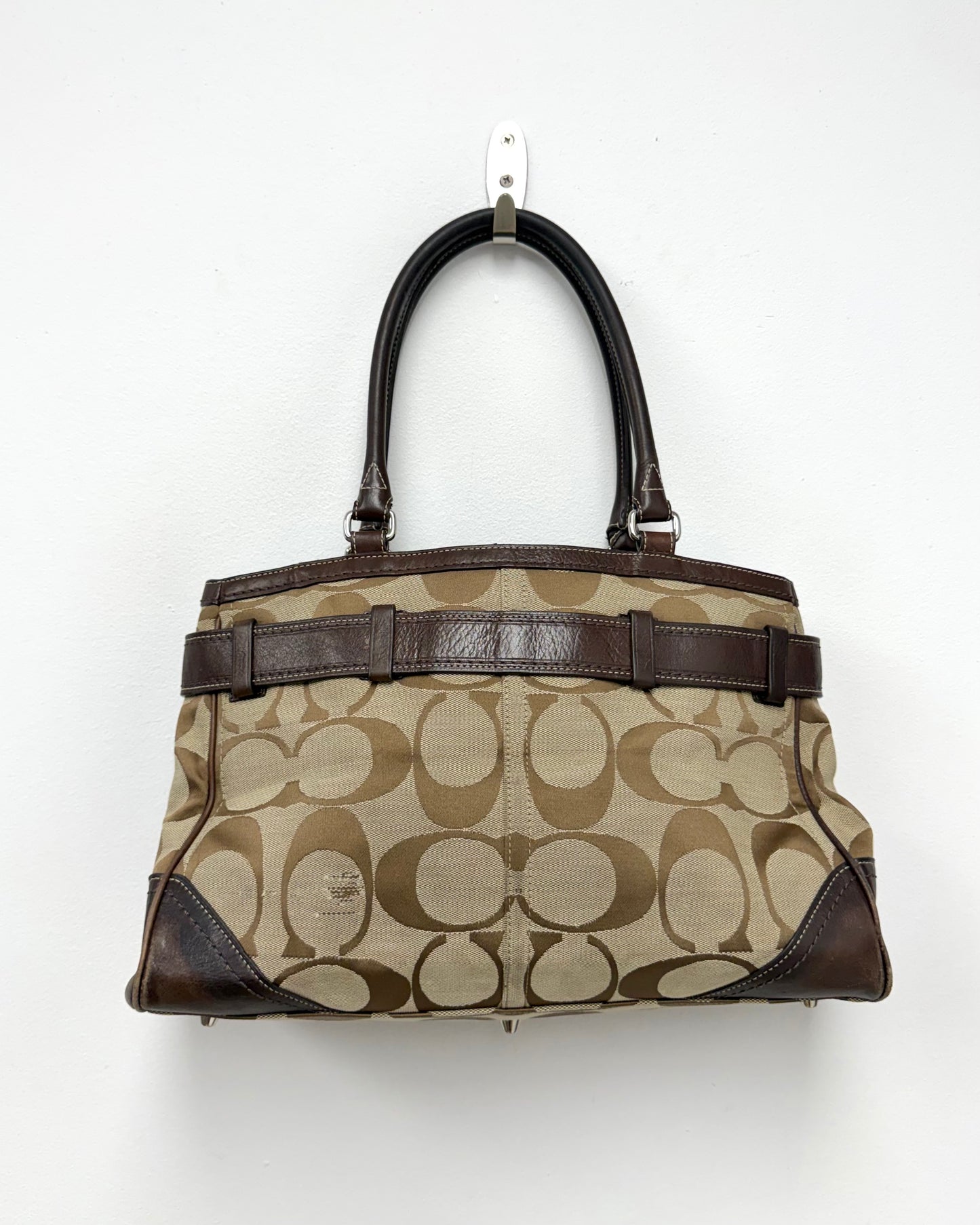 Coach Hampton Signature Leopard Stripe handbag