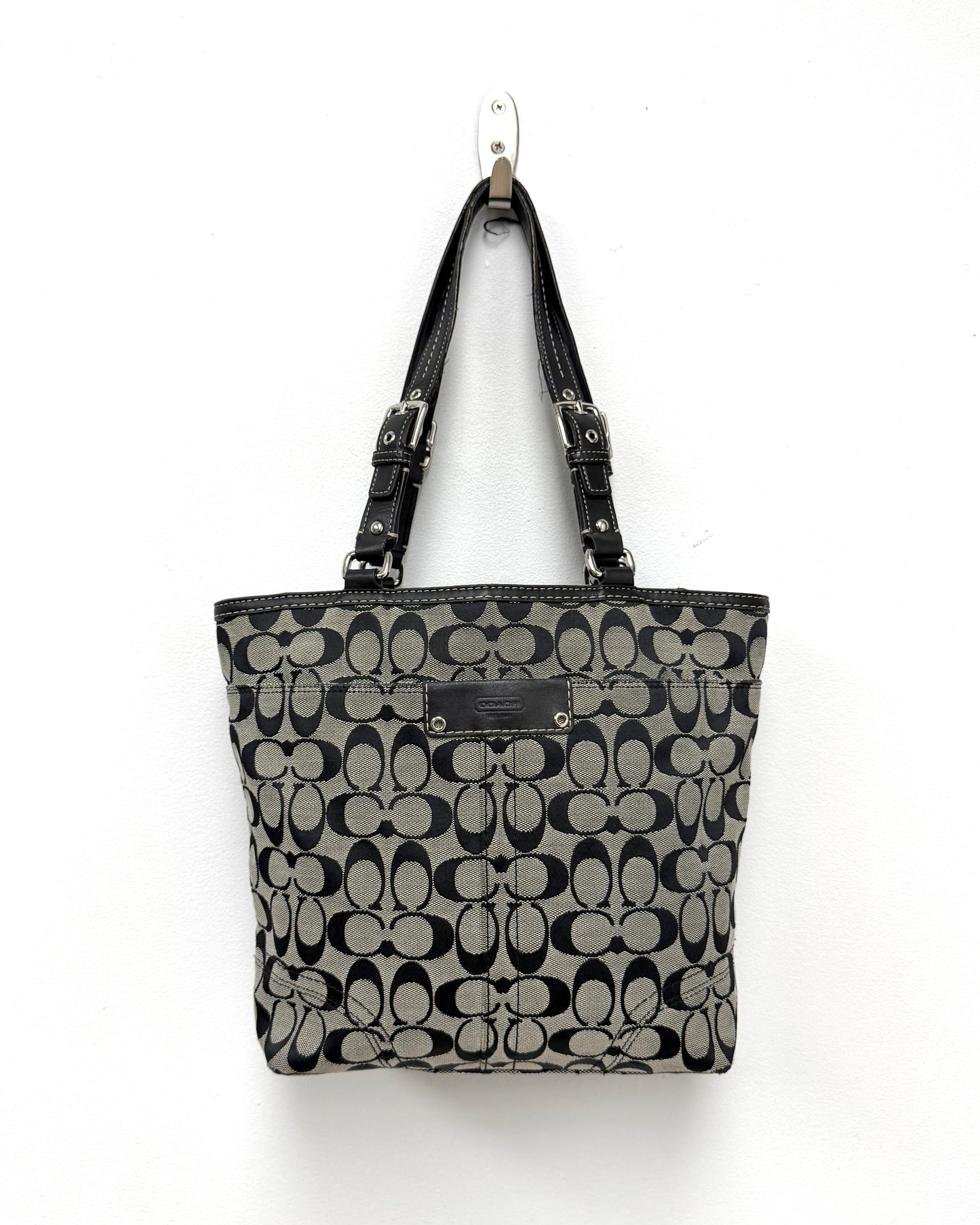 Vintage Coach Hampton signature jacquard tote