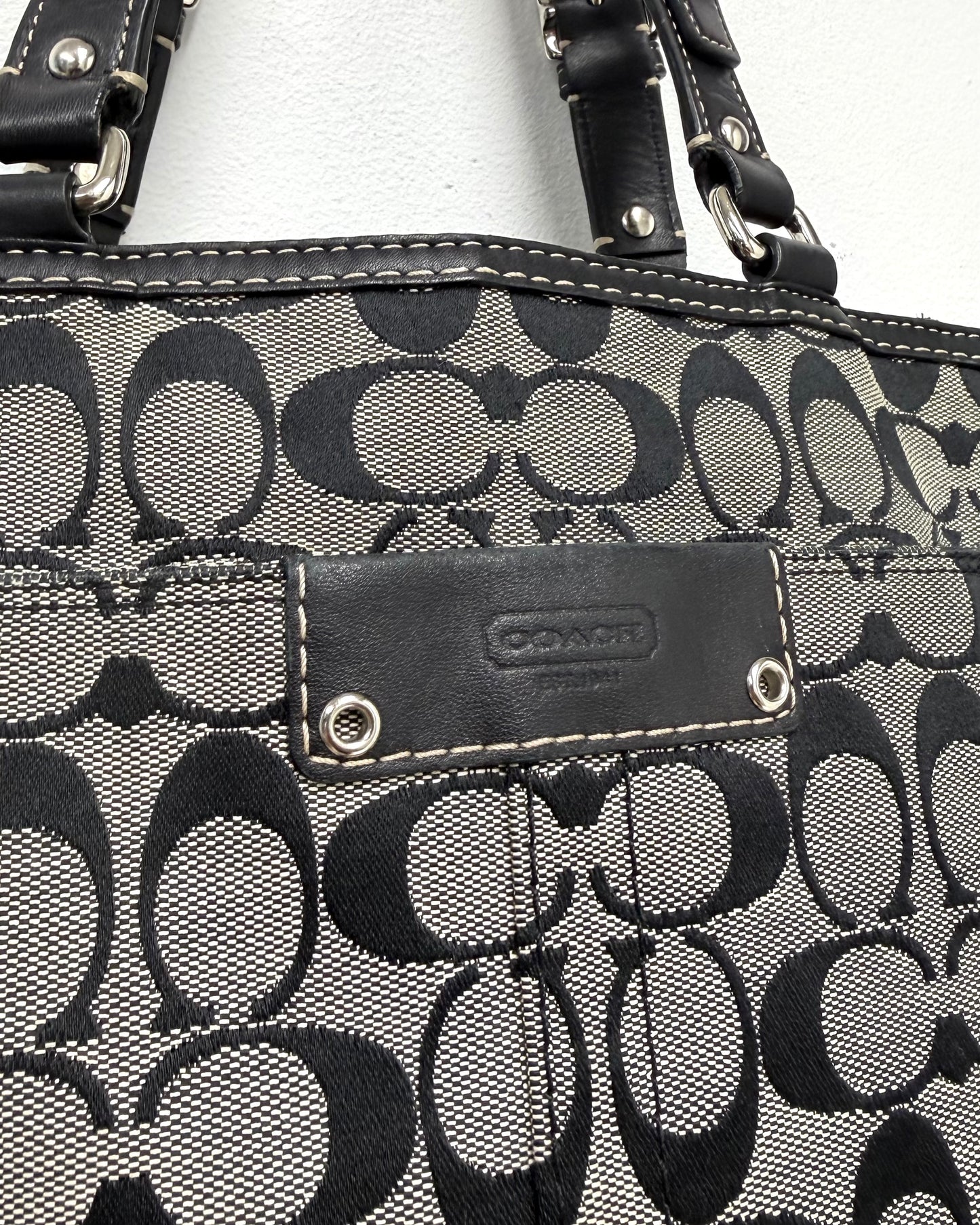 Vintage Coach Hampton signature jacquard tote